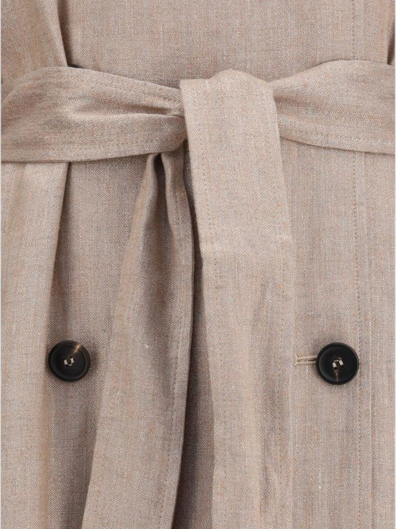 Brunello Cucinelli Multicolor Linen Trench Coat-thumbmail-3