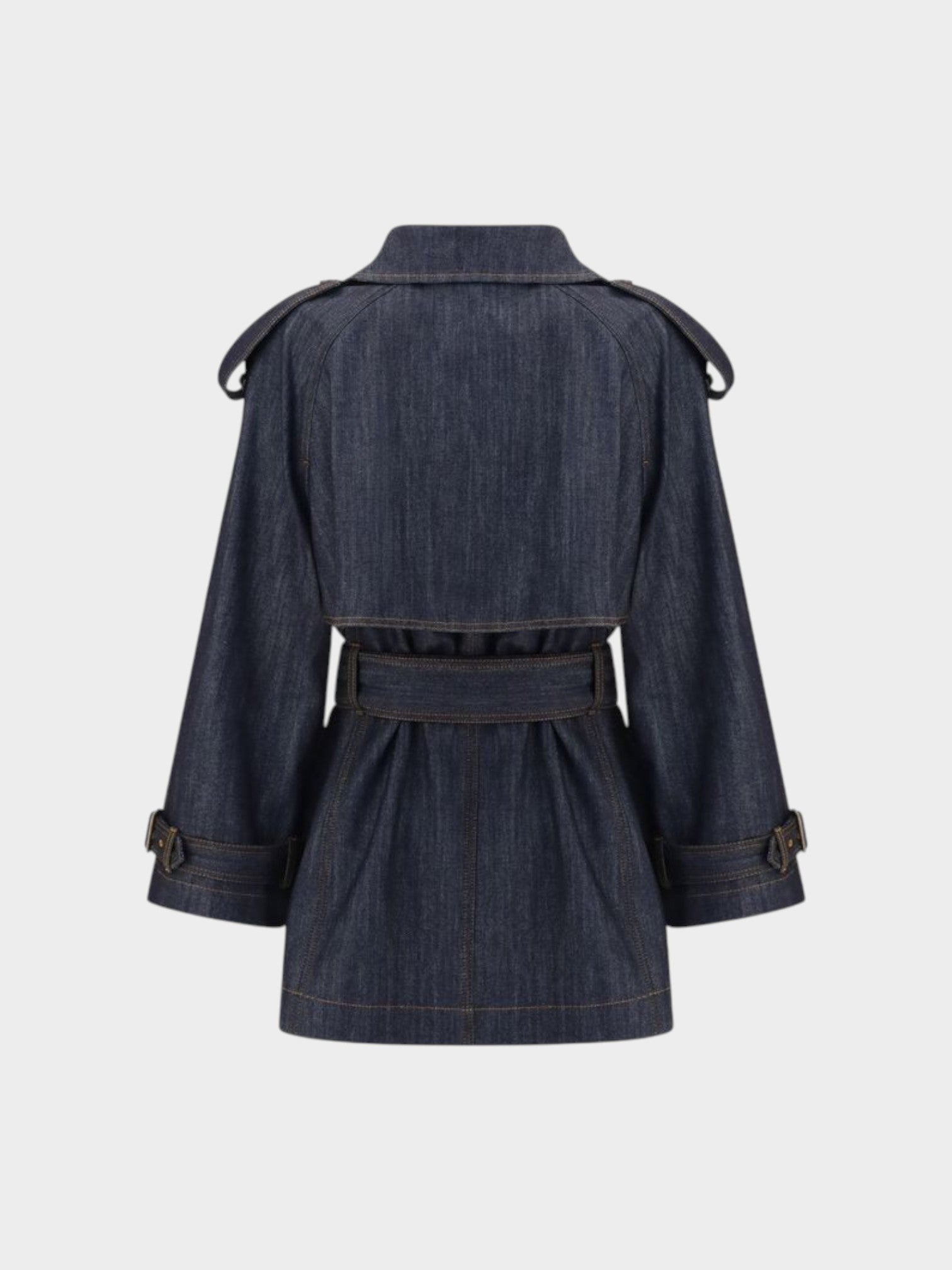 Burberry Blue Cotton Coat-thumbmail-2