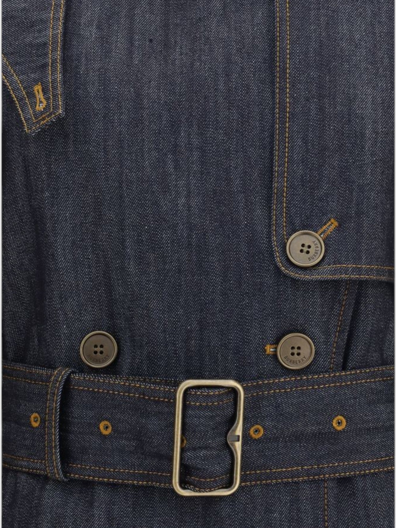 Burberry Blue Cotton Coat-thumbmail-3
