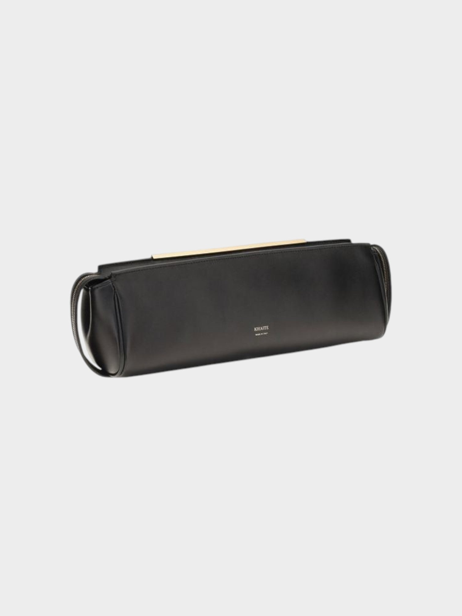 Khaite Black Calf Leather Bos Taurus Clutch Bag-thumbmail-2