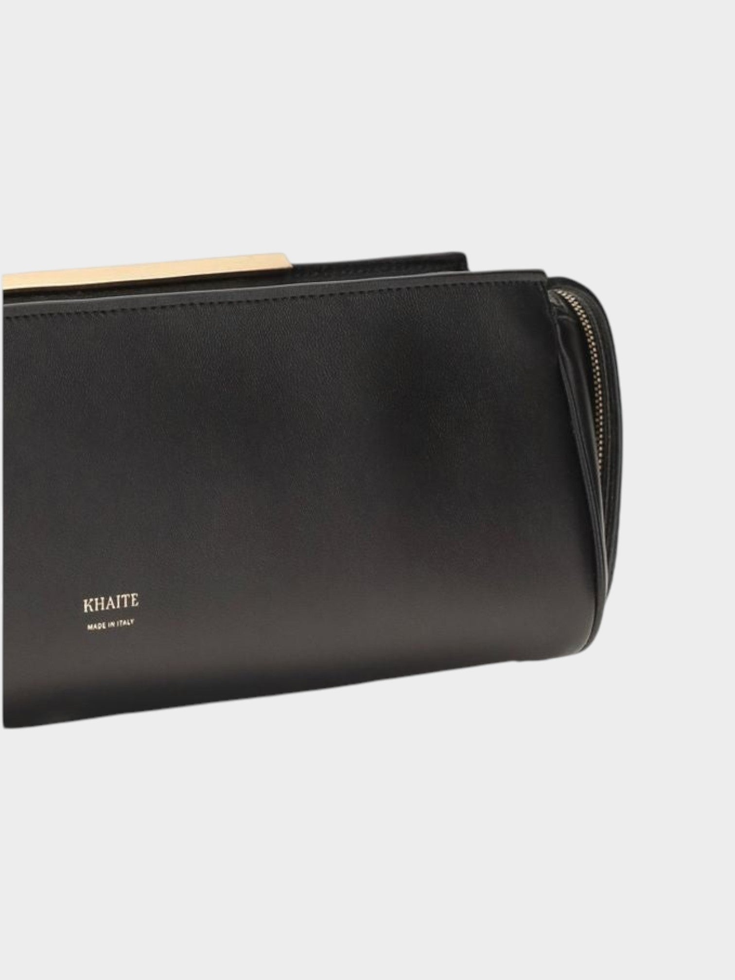 Khaite Black Calf Leather Bos Taurus Clutch Bag-thumbmail-4