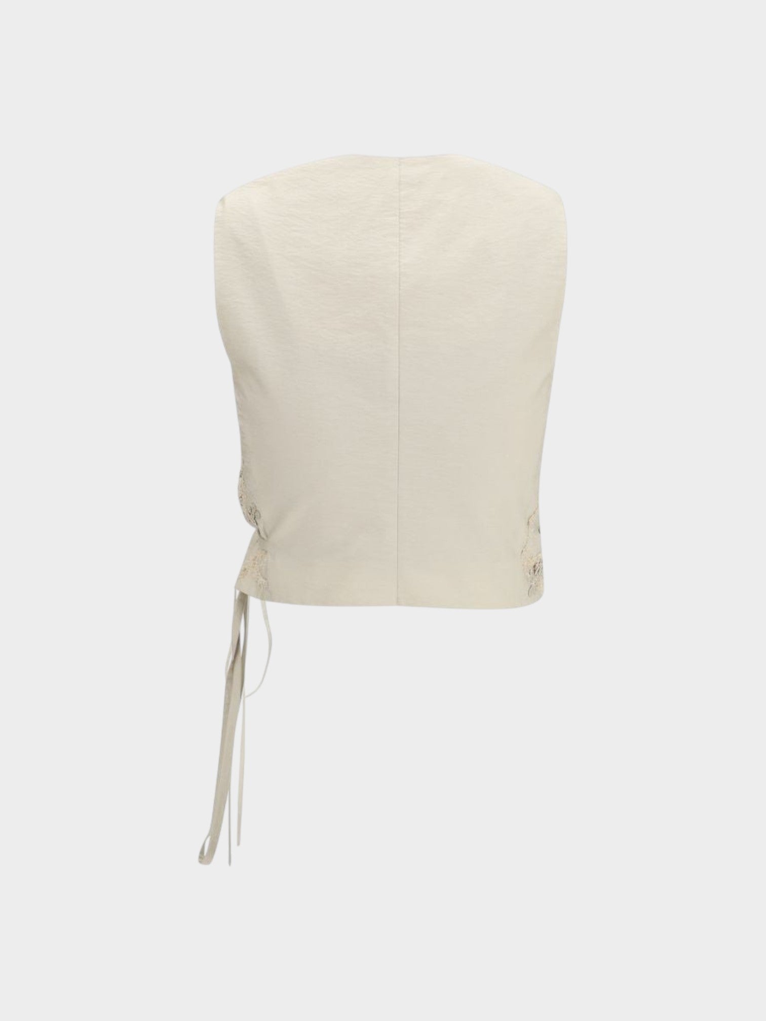 Brunello Cucinelli Beige Cotton Sleveless Jacket-thumbmail-2