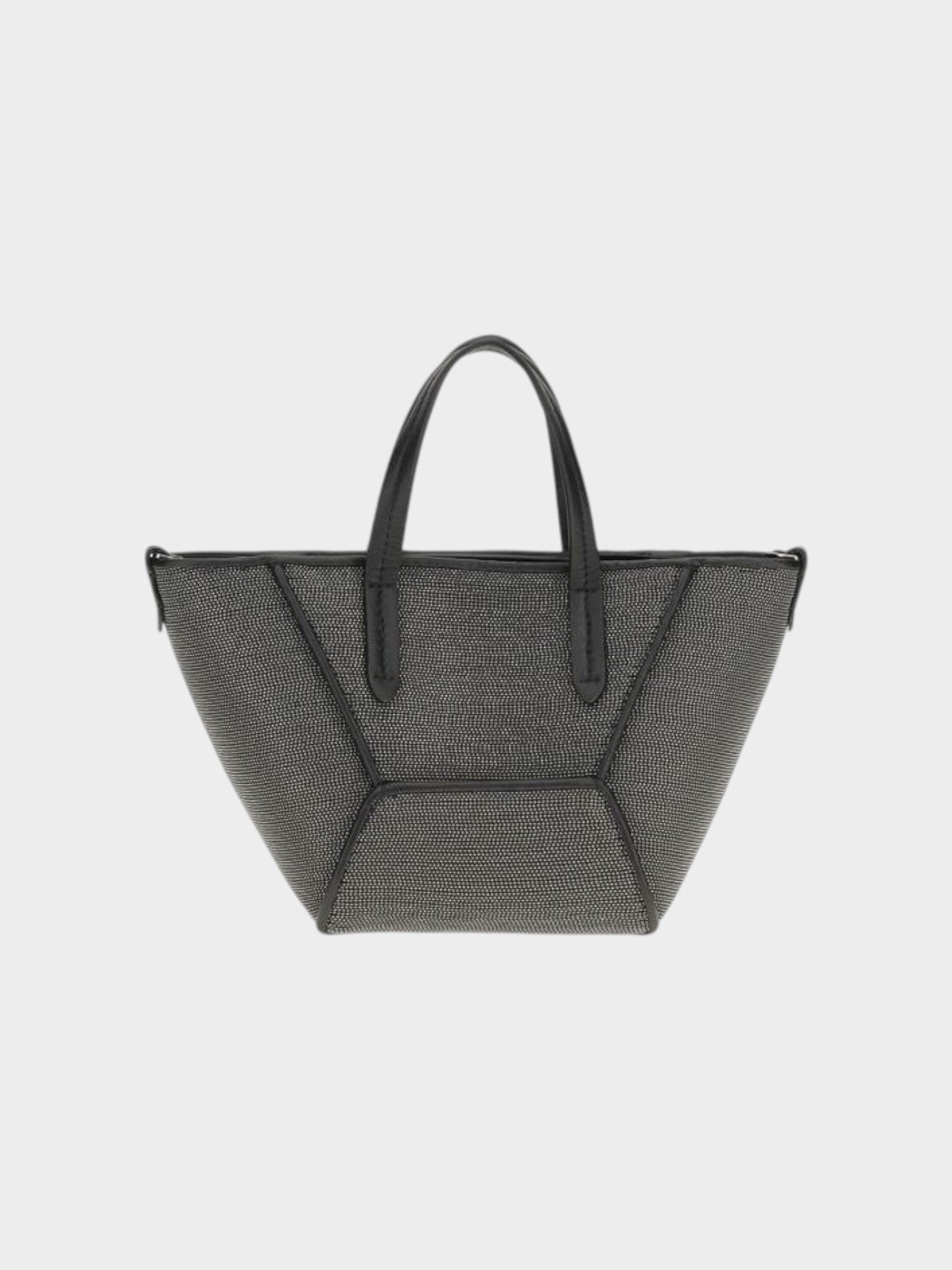 Brunello Cucinelli Black Calf Leather Bos Taurus Shoulder Bag