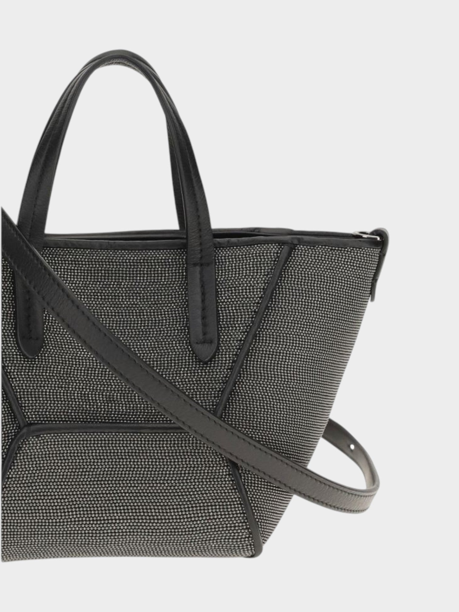 Brunello Cucinelli Black Calf Leather Bos Taurus Shoulder Bag-thumbmail-4