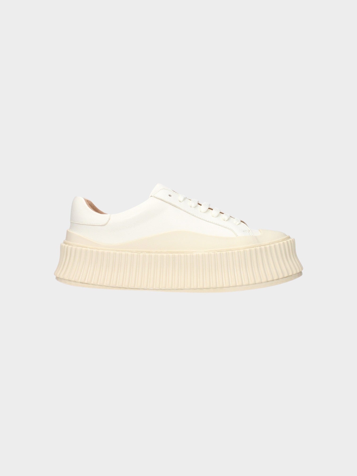Jil Sander White Leather Platform Sneakers