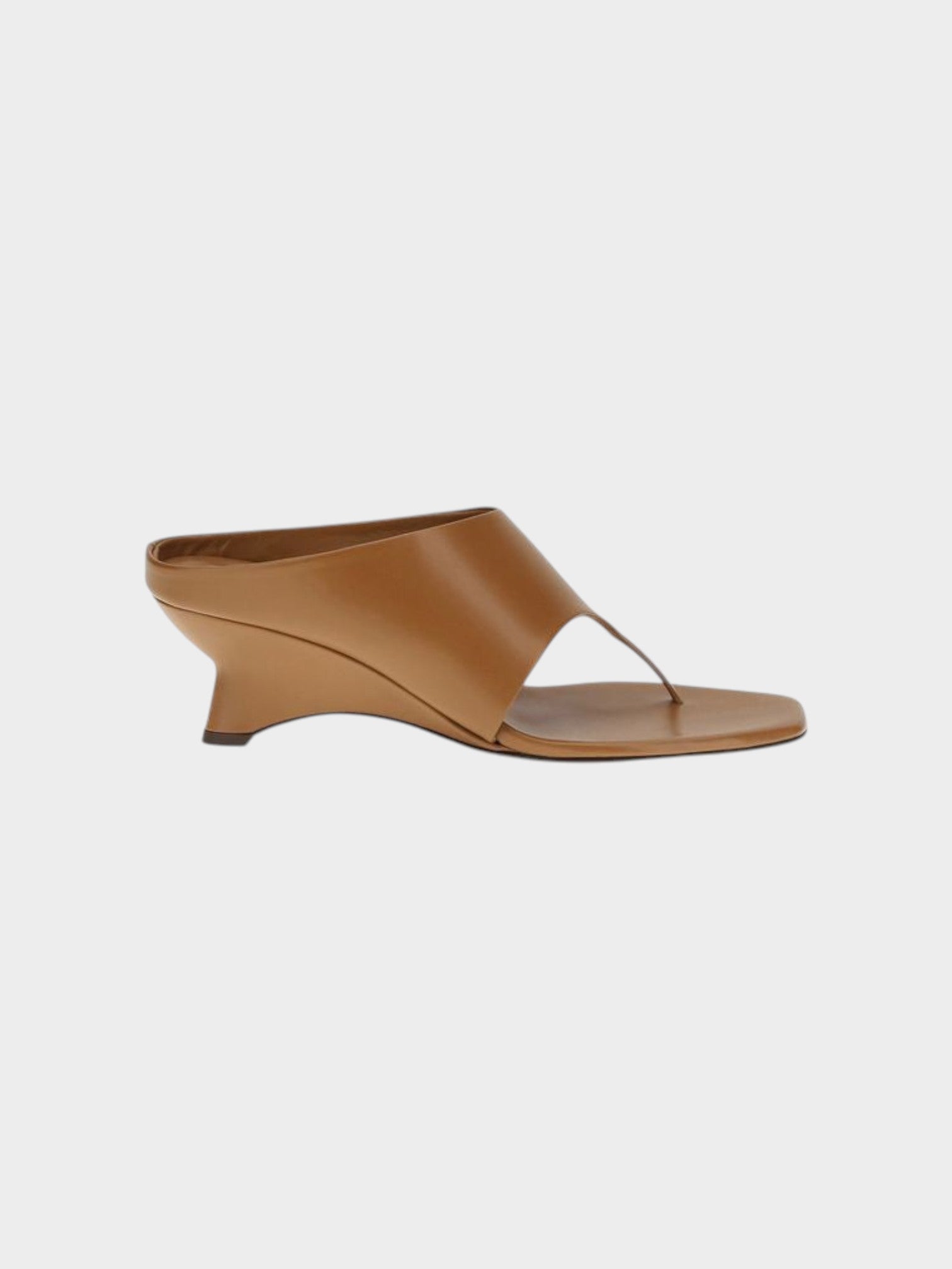Khaite Brown Calf Leather Bos Taurus Platform Sandals