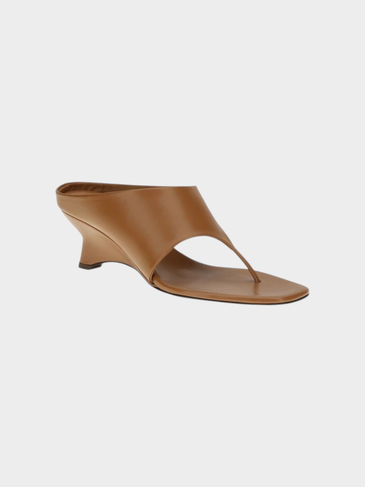 Khaite Brown Calf Leather Bos Taurus Platform Sandals-thumbmail-2