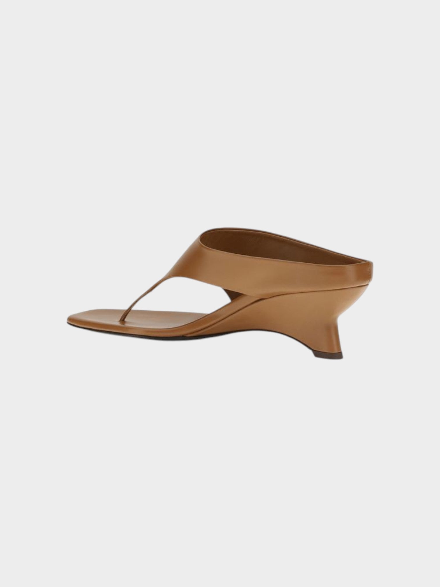 Khaite Brown Calf Leather Bos Taurus Platform Sandals-thumbmail-3
