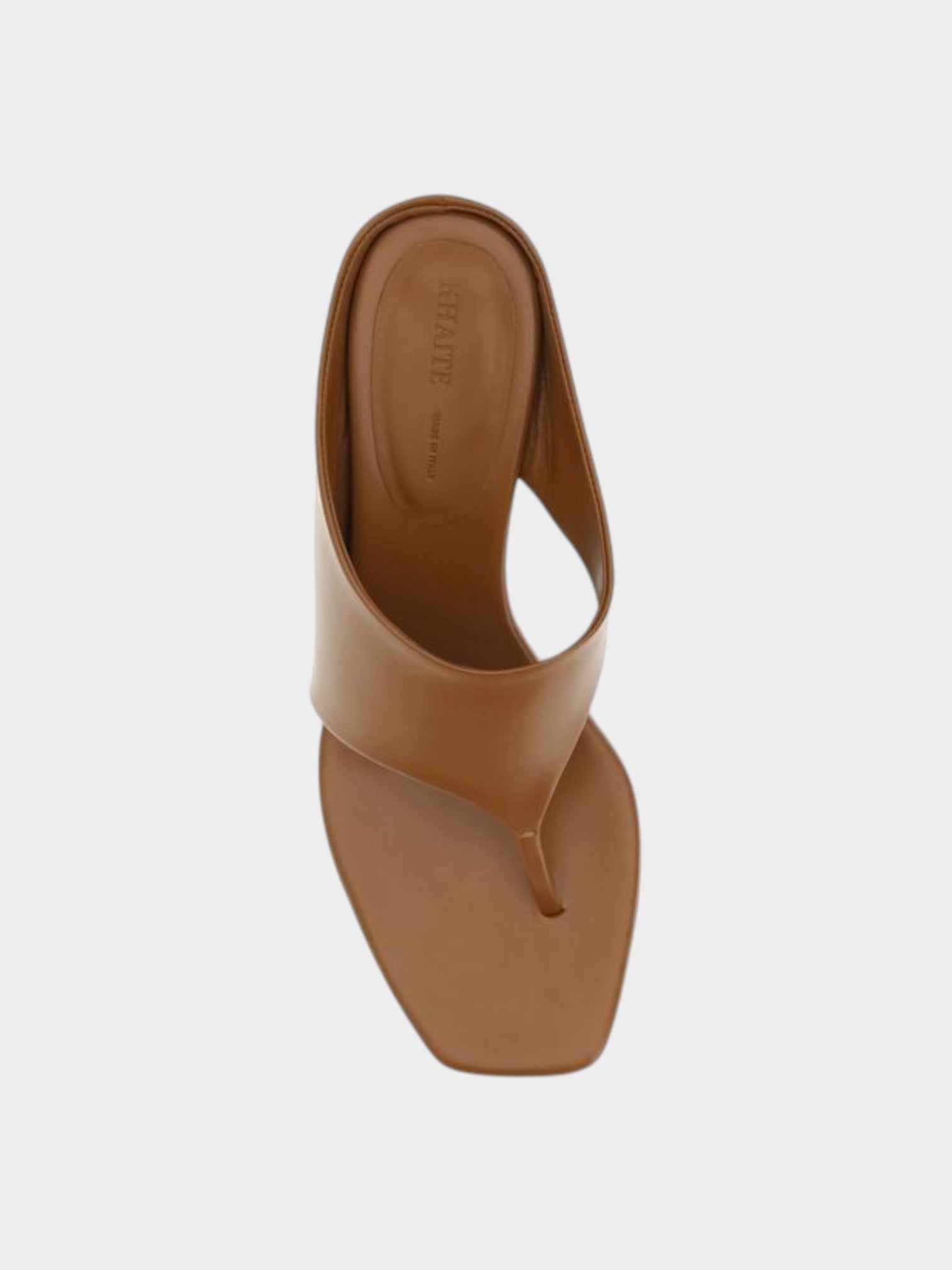 Khaite Brown Calf Leather Bos Taurus Platform Sandals-thumbmail-4