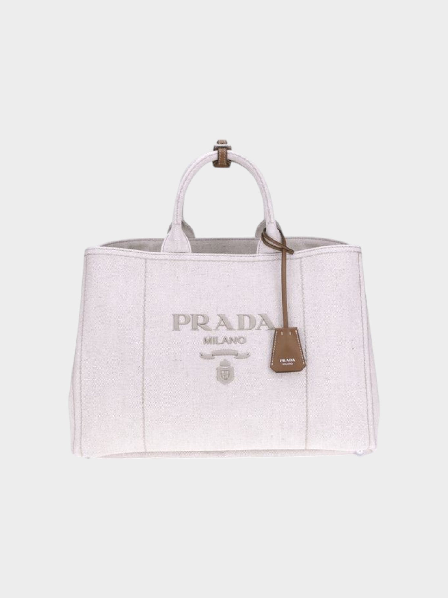 Prada Beige Cotton Shoulder Bag