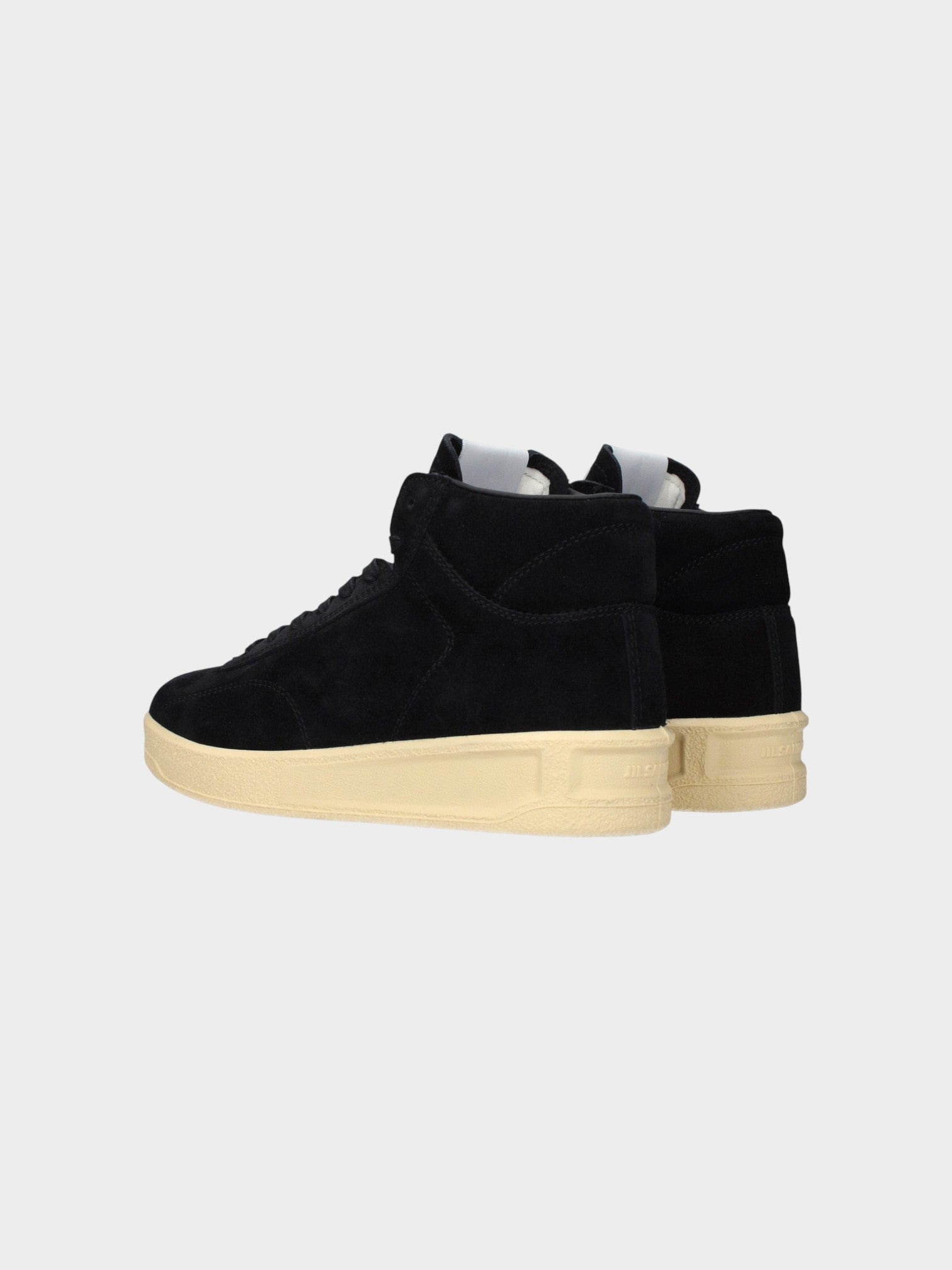 Jil Sander Black Leather High Top Sneakers-thumbmail-4