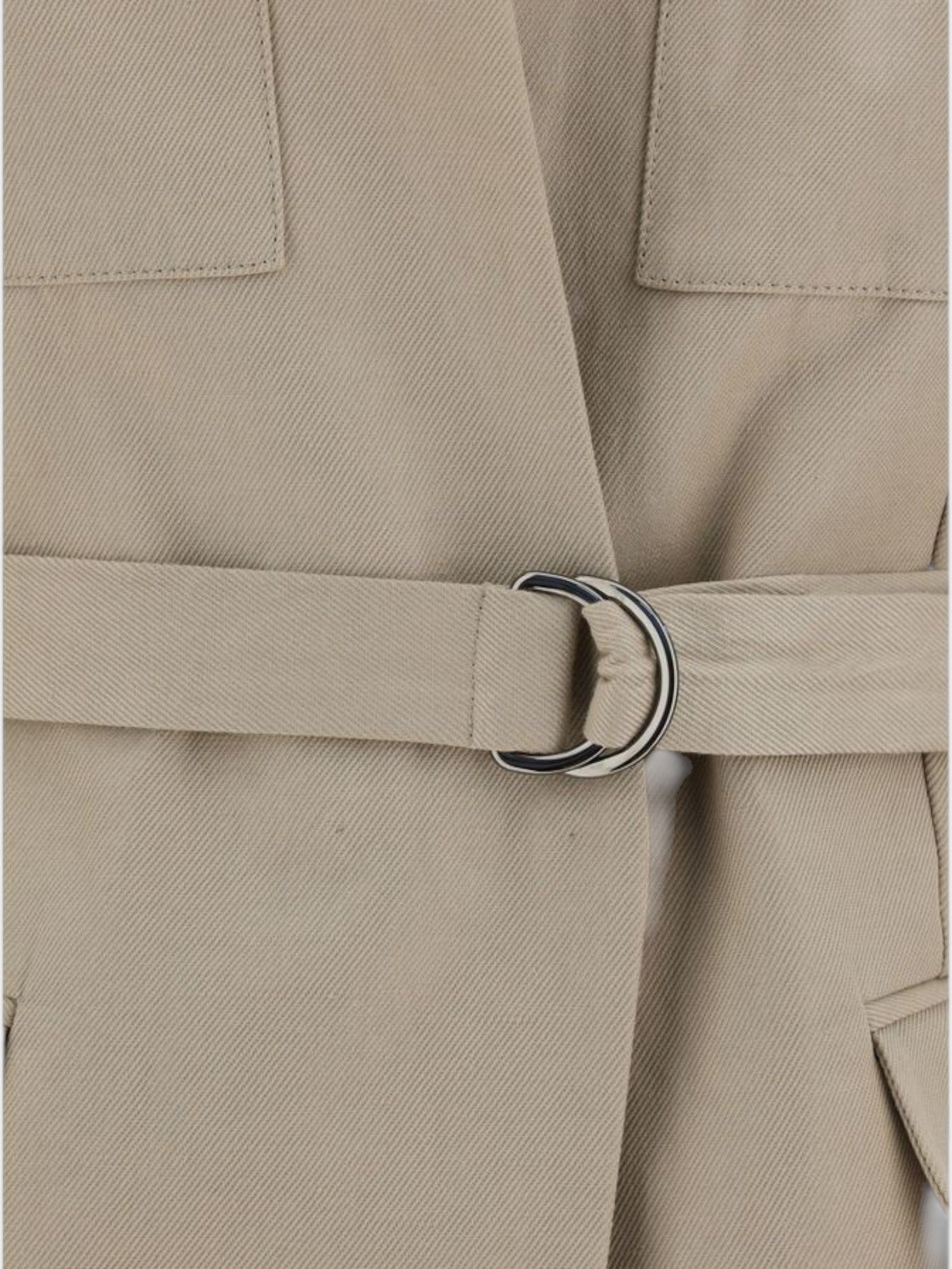 Brunello Cucinelli Beige Cotton Sleveless Jacket-thumbmail-3