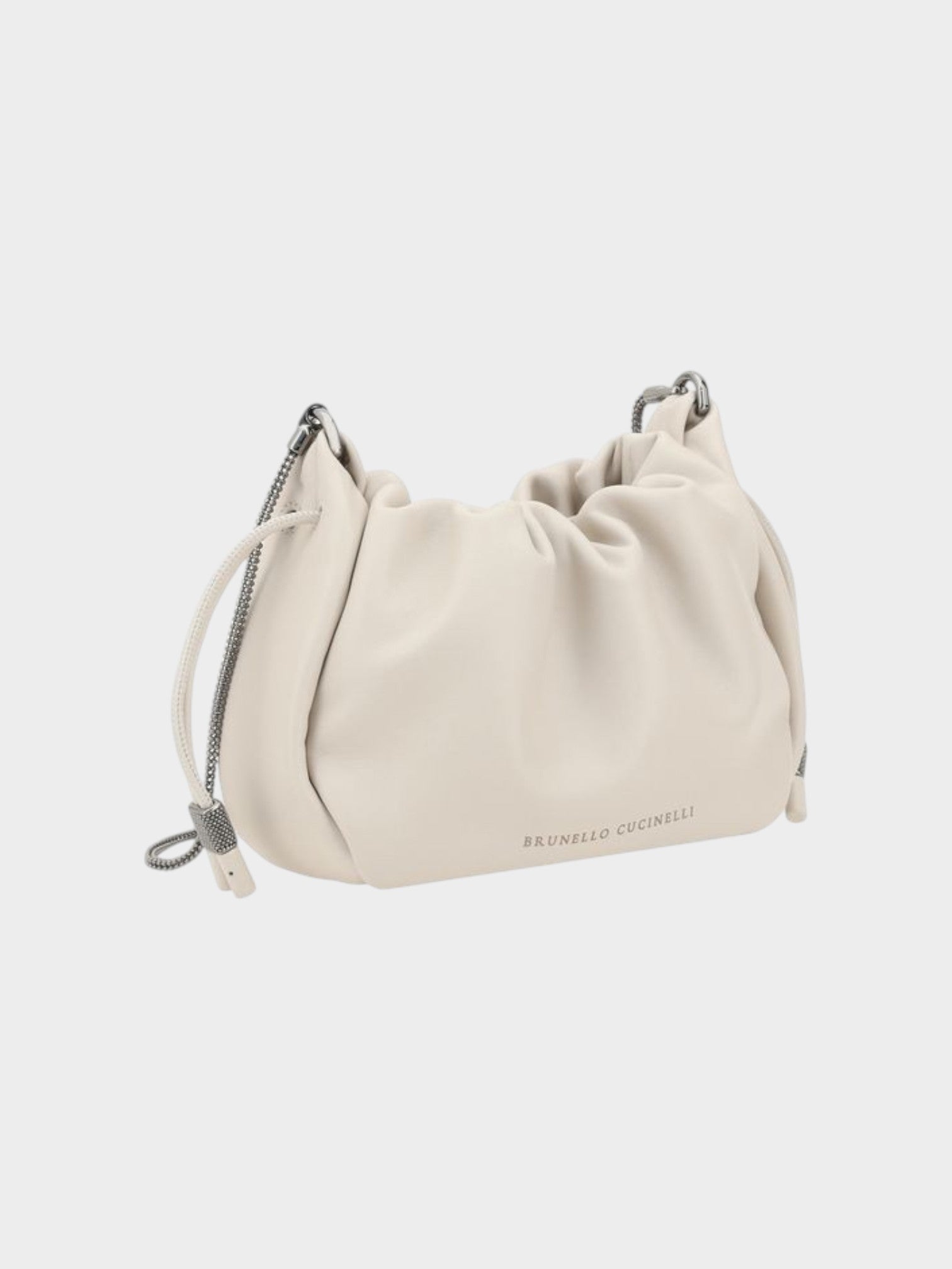 Brunello Cucinelli Beige Calf Leather Bos Taurus Shoulder Bag-thumbmail-2