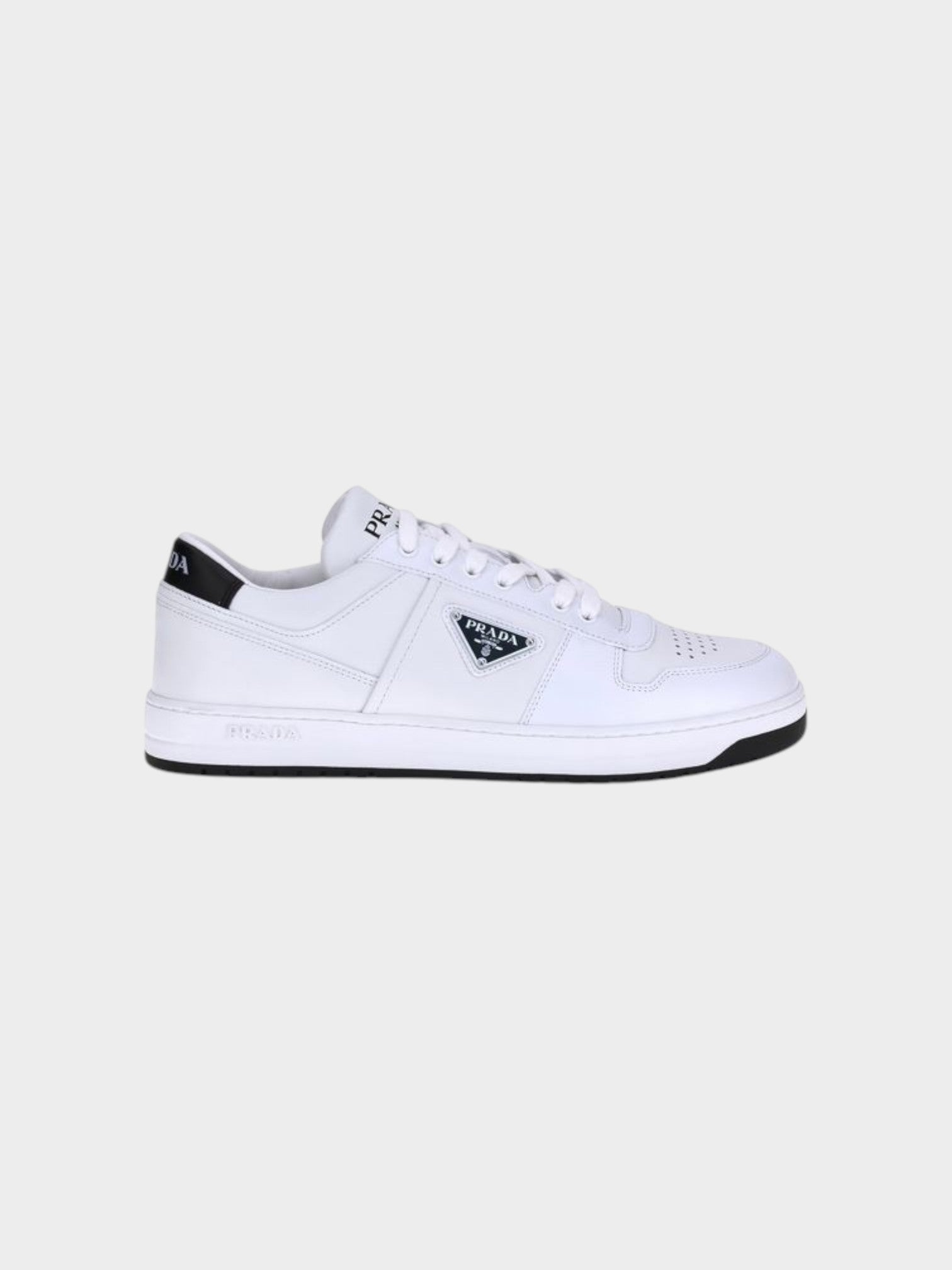 Prada White Calf Leather Bos Taurus Low Top Sneakers