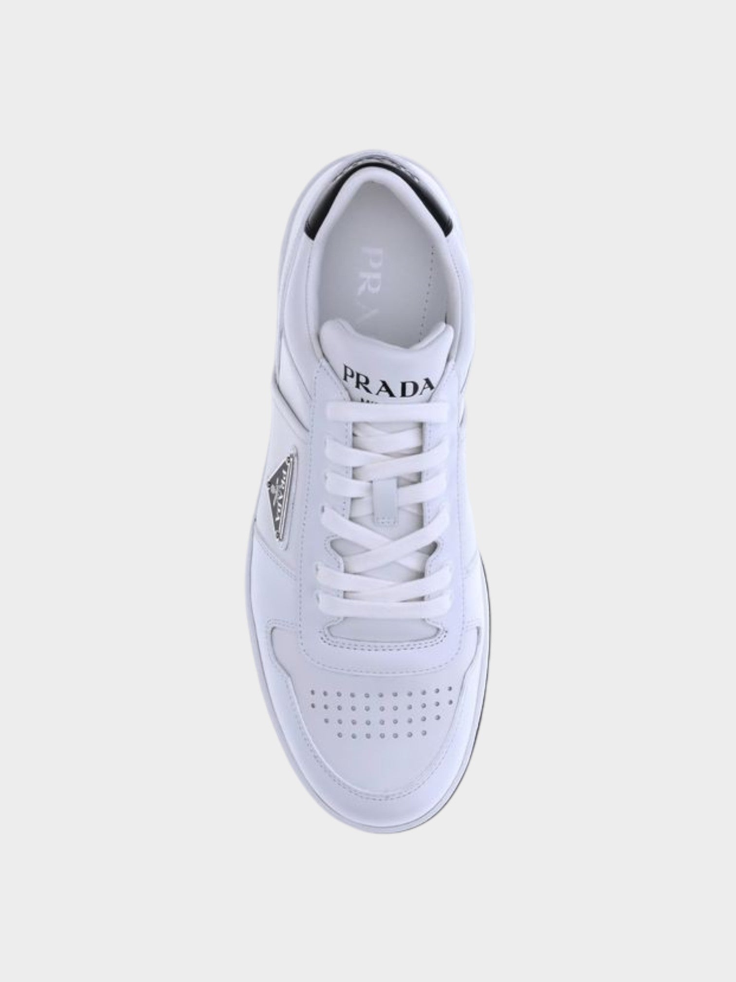 Prada White Calf Leather Bos Taurus Low Top Sneakers-thumbmail-4