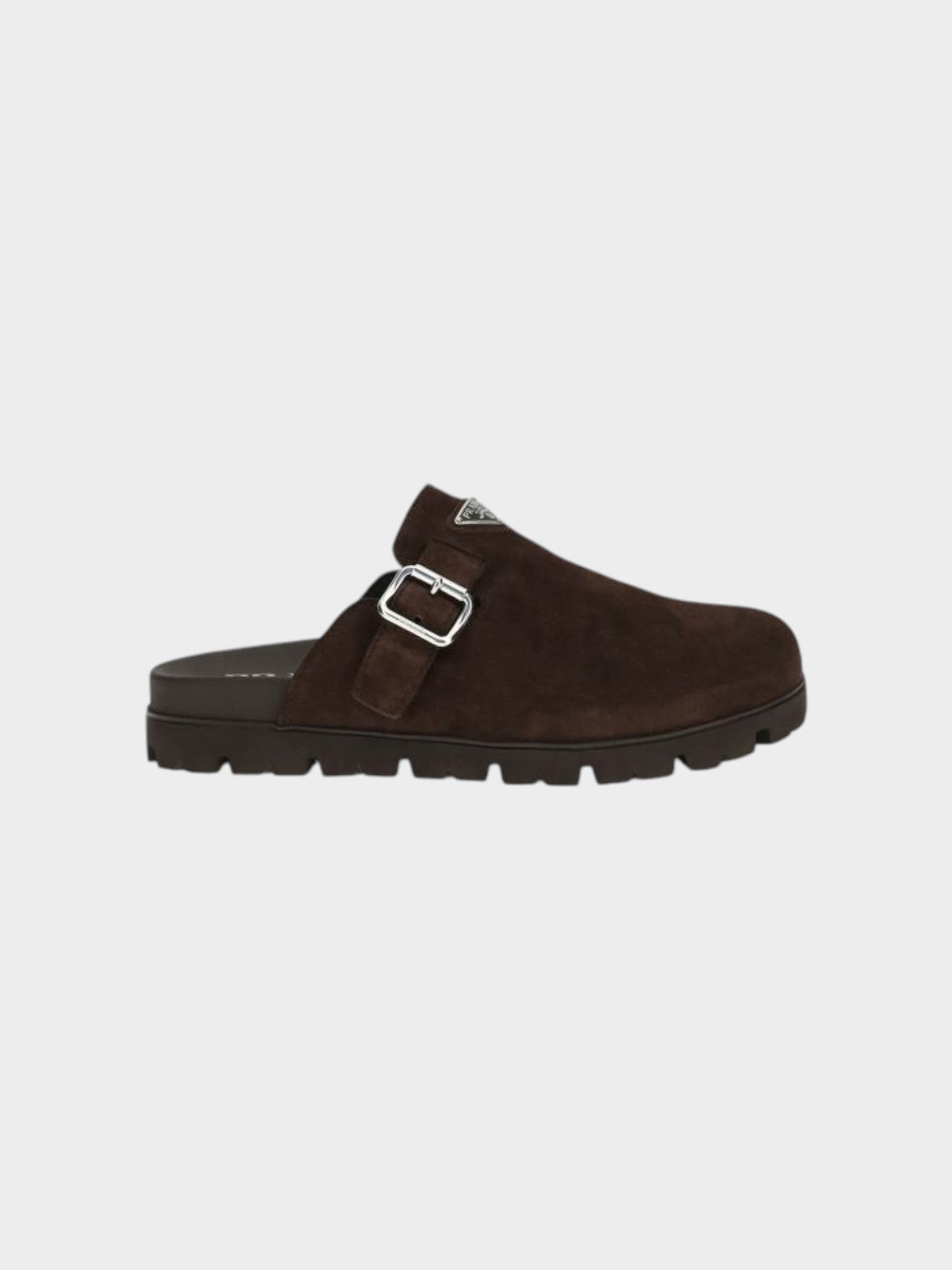 Prada Brown Calf Leather Bos Taurus Mules