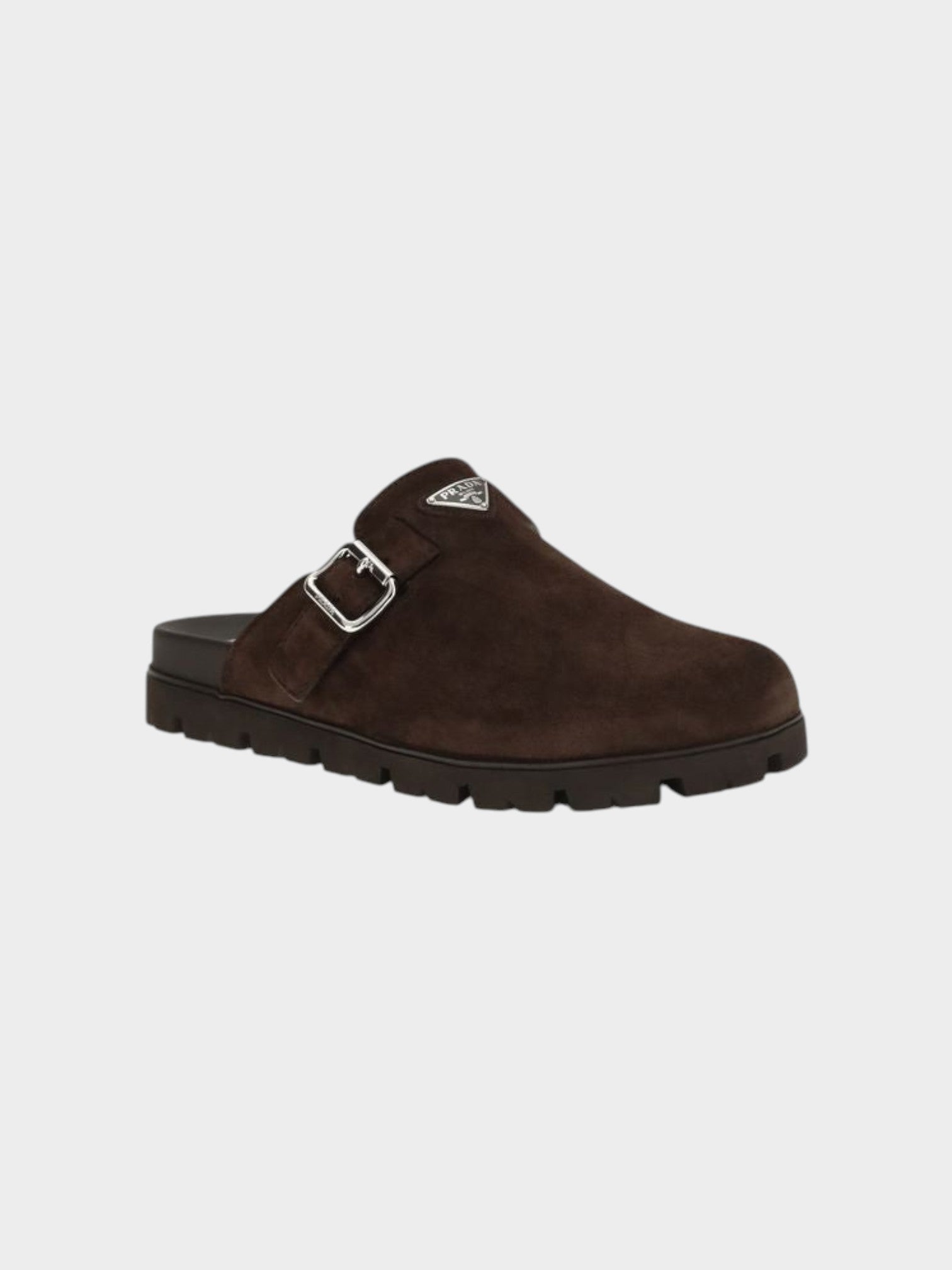Prada Brown Calf Leather Bos Taurus Mules-thumbmail-2