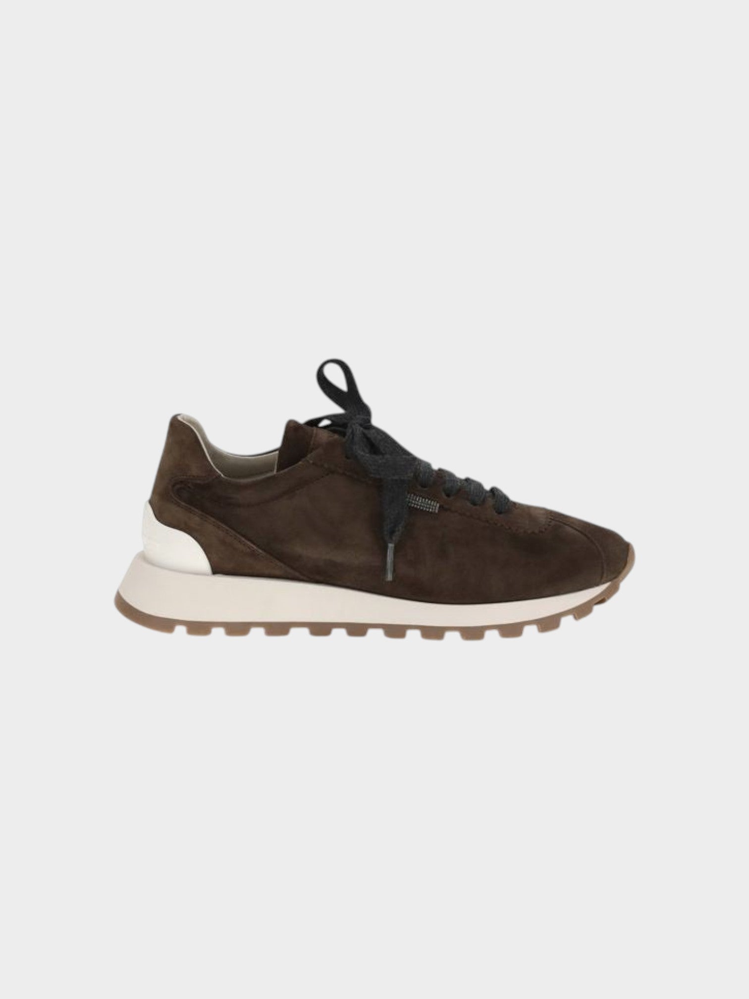 Brunello Cucinelli Brown Calf Leather Bos Taurus Athletic Sneakers