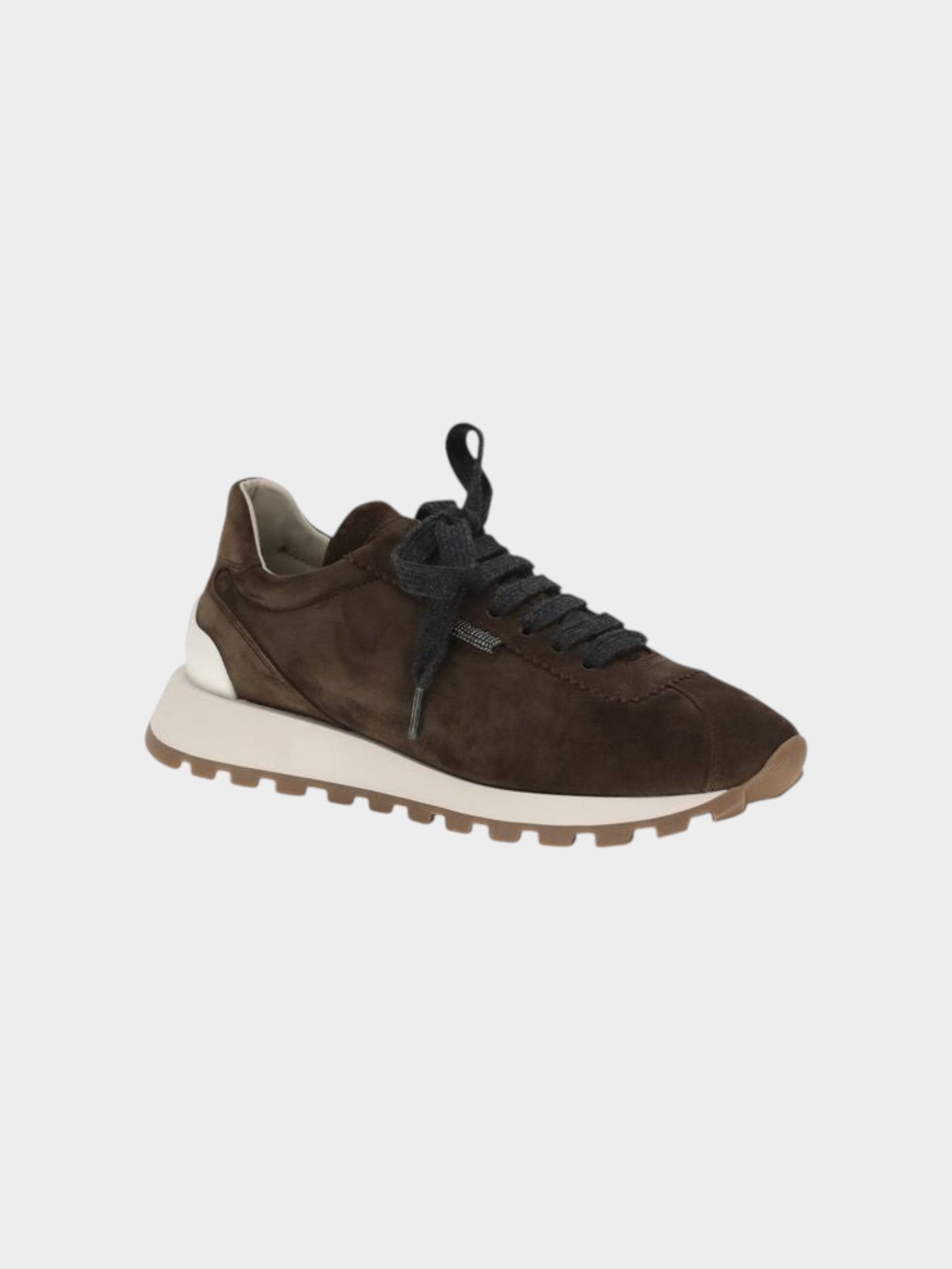Brunello Cucinelli Brown Calf Leather Bos Taurus Athletic Sneakers-thumbmail-2