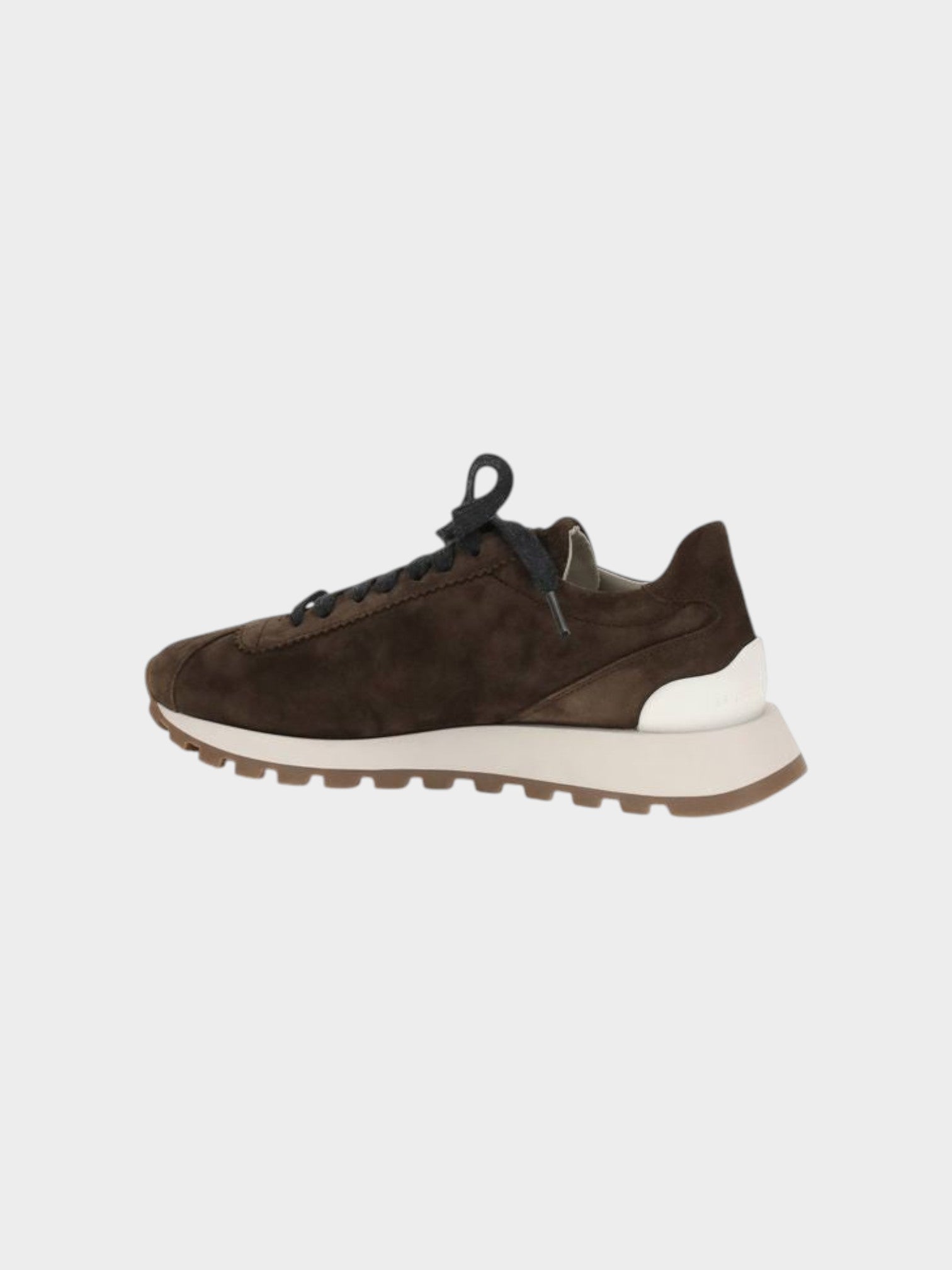 Brunello Cucinelli Brown Calf Leather Bos Taurus Athletic Sneakers-thumbmail-3