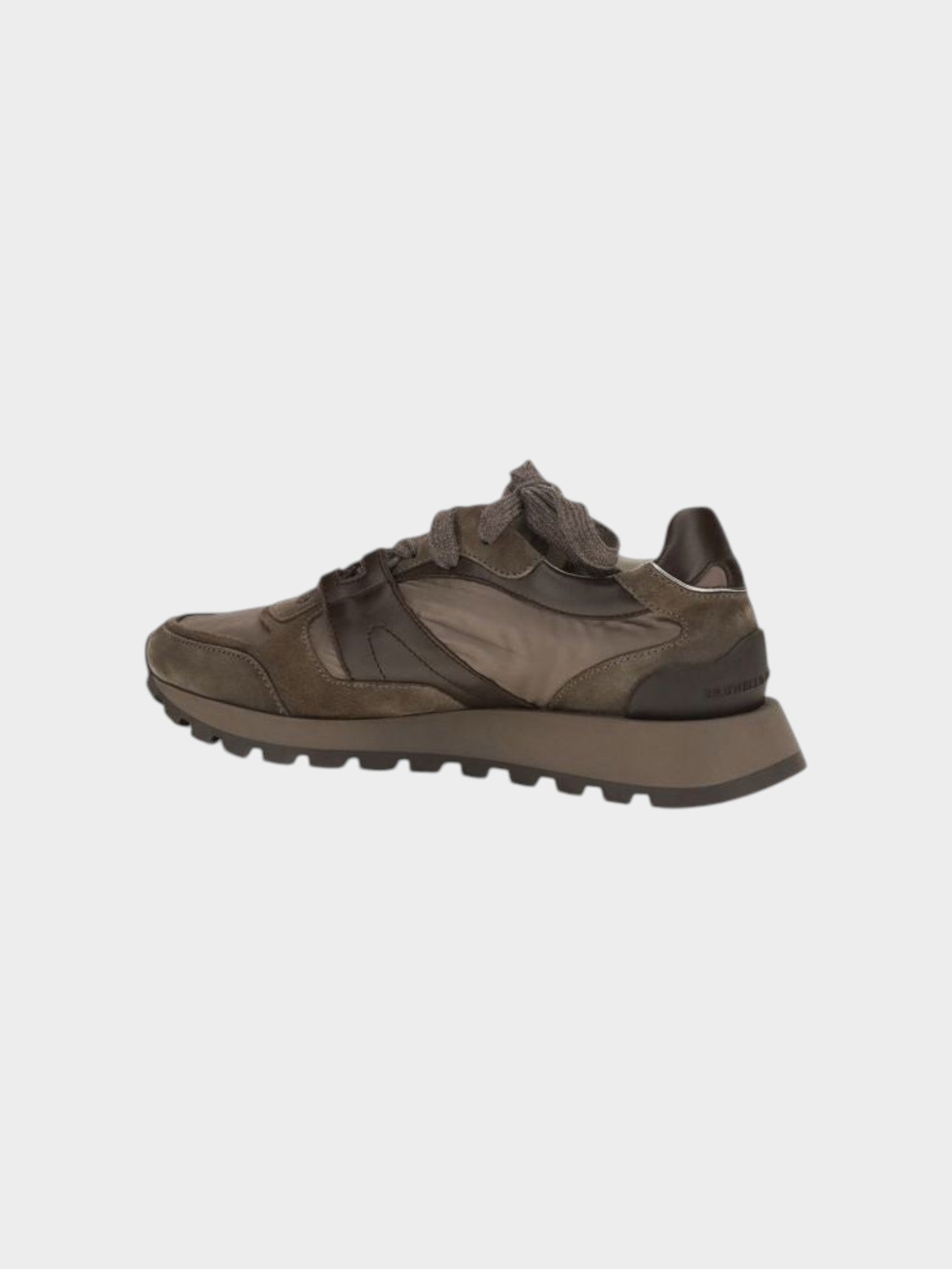 Brunello Cucinelli Brown Calf Leather Bos Taurus Athletic Sneakers-thumbmail-3