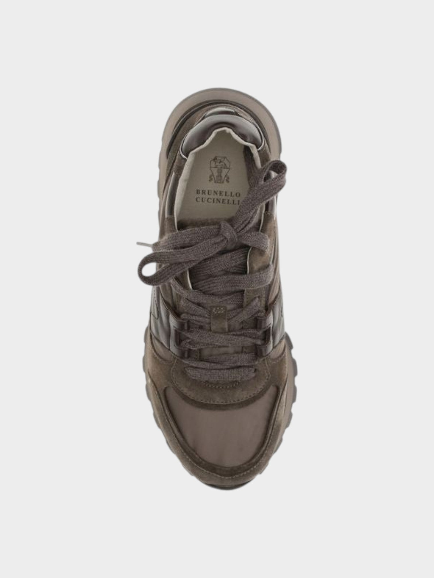 Brunello Cucinelli Brown Calf Leather Bos Taurus Athletic Sneakers-thumbmail-4