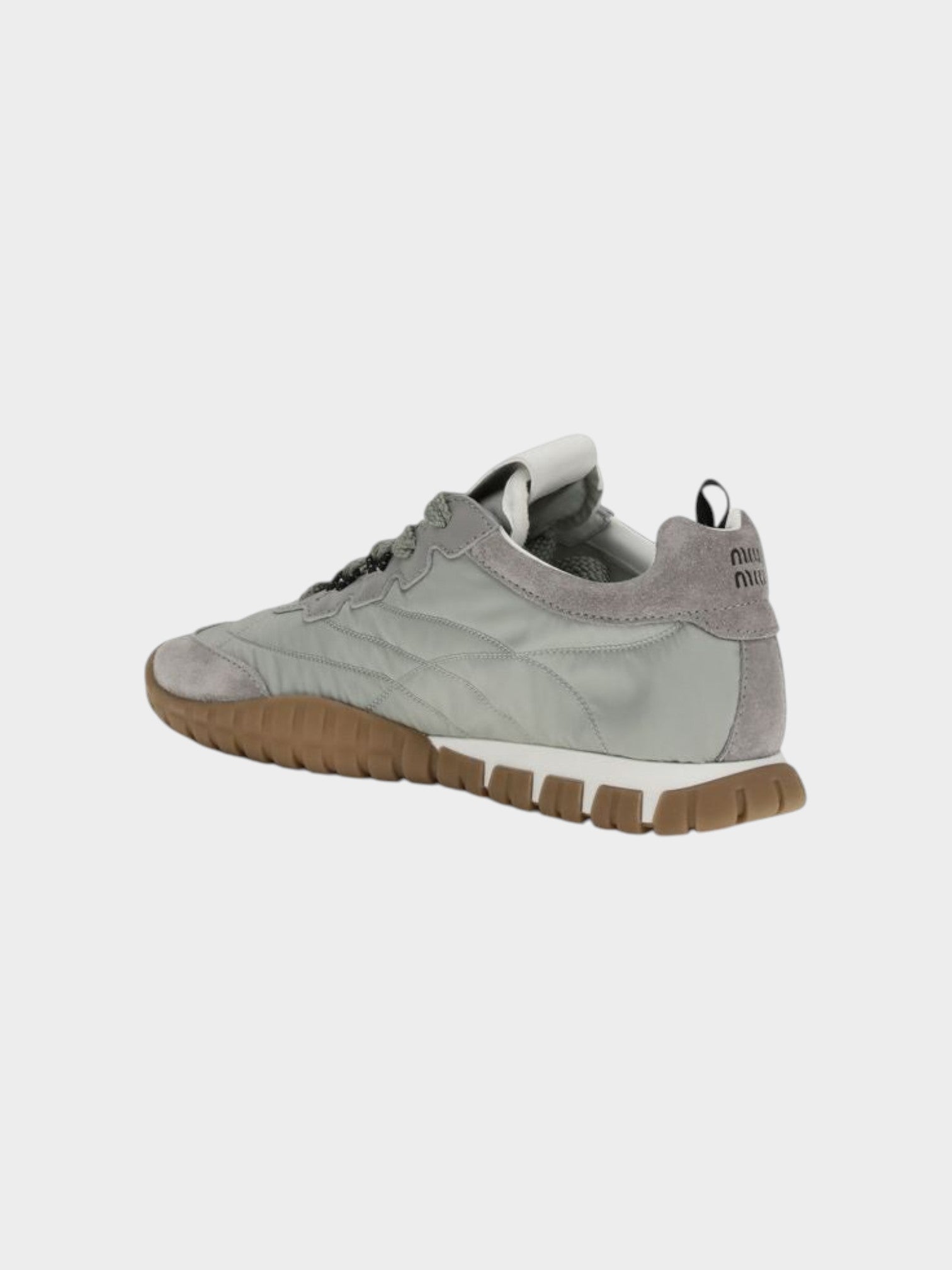 Miu Miu Gray Recycled Polyamide Athletic Sneakers-thumbmail-3