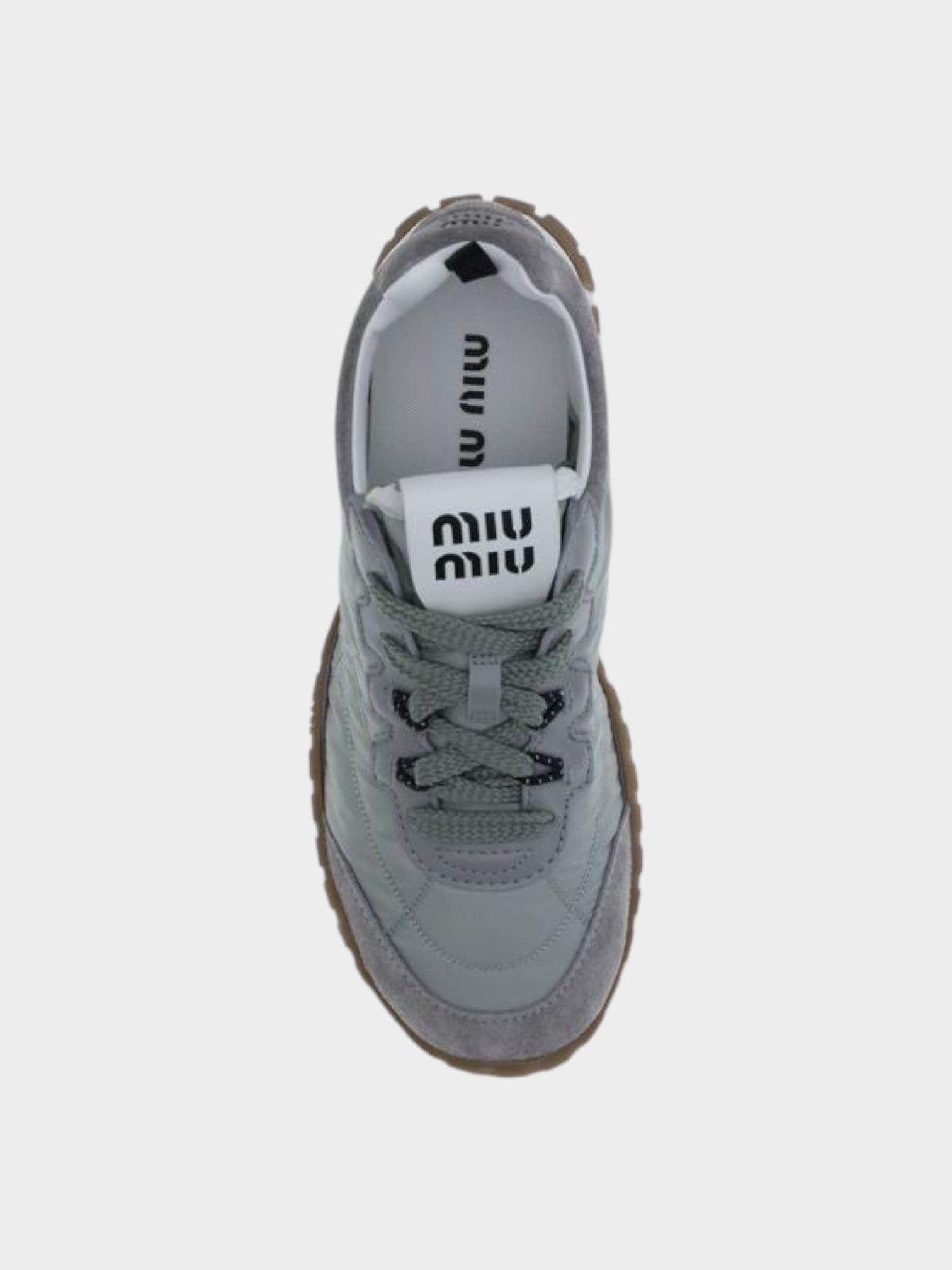 Miu Miu Gray Recycled Polyamide Athletic Sneakers-thumbmail-4