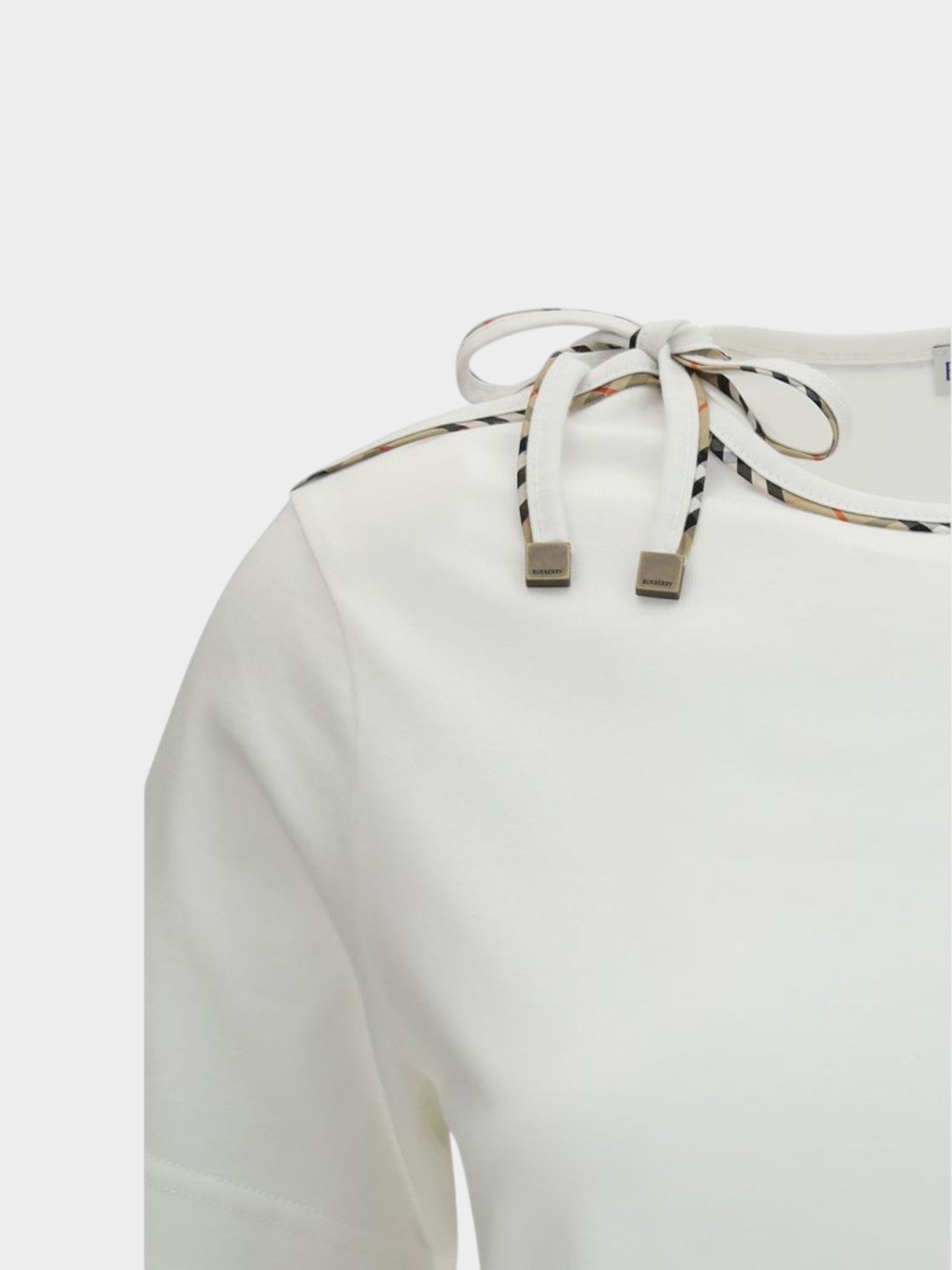 Burberry White Cotton T-Shirt-thumbmail-3