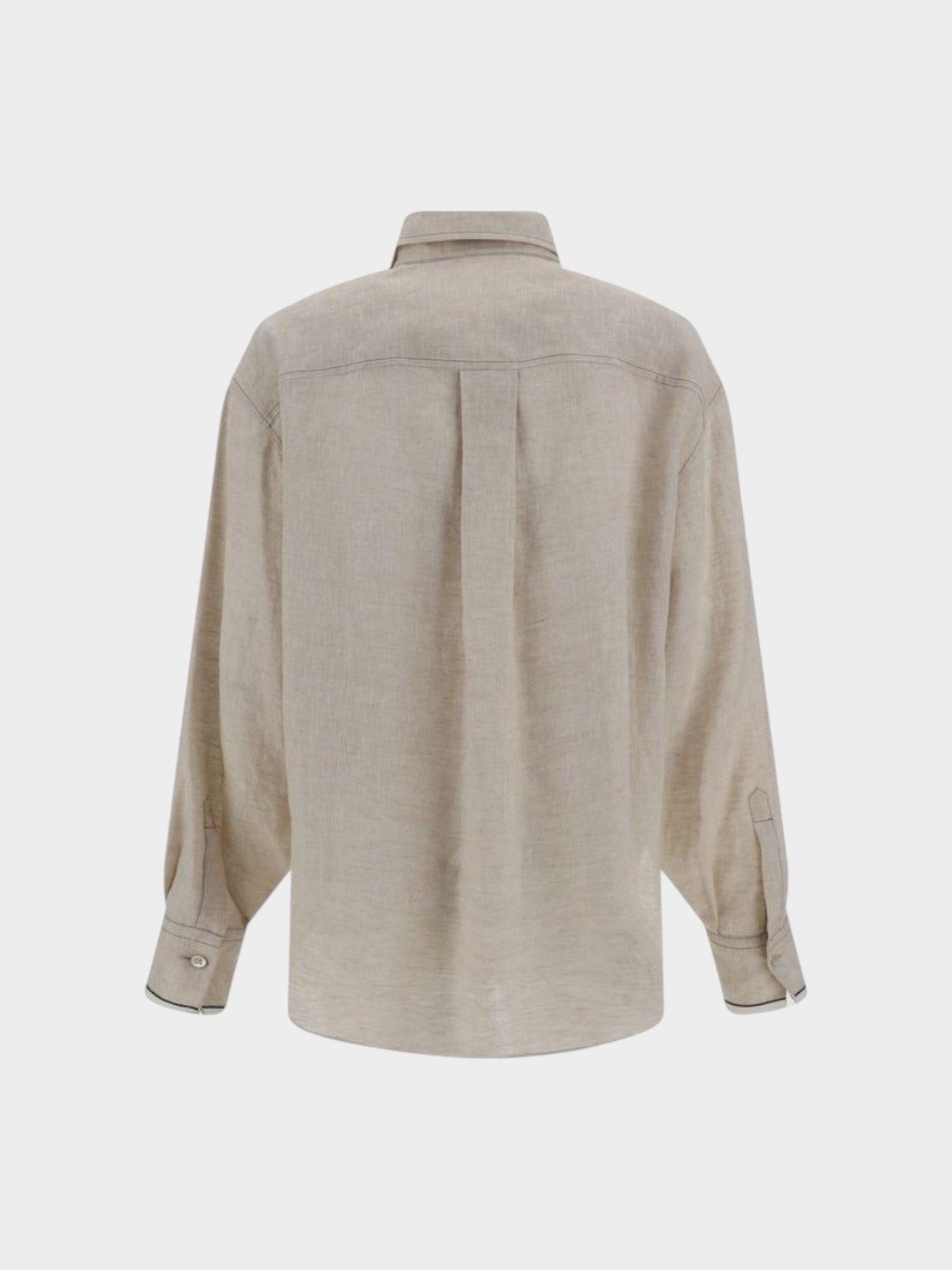 Brunello Cucinelli Beige Linen Shirt-thumbmail-2