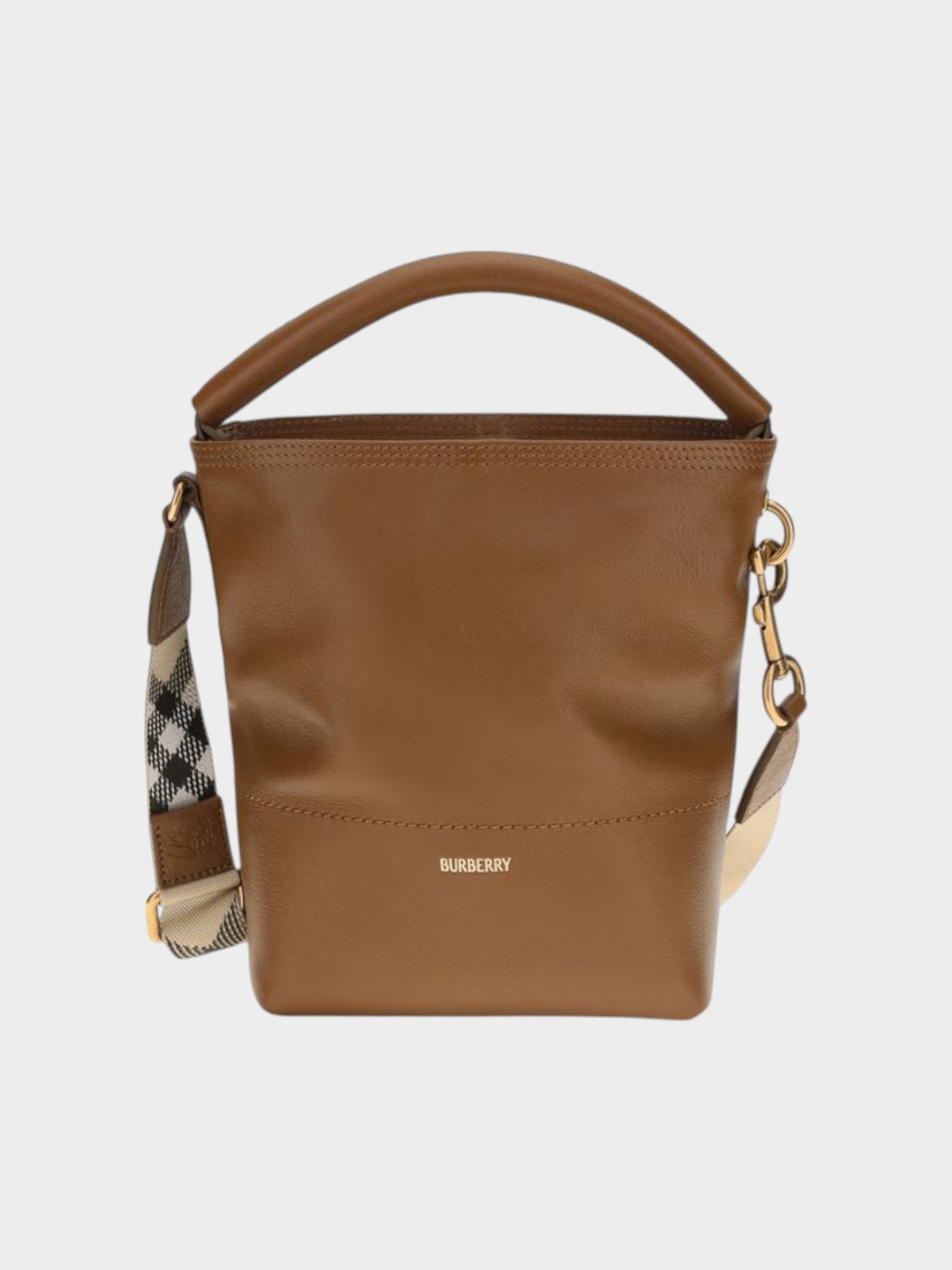 Burberry Brown Calf Leather Bos Taurus Backet Bag