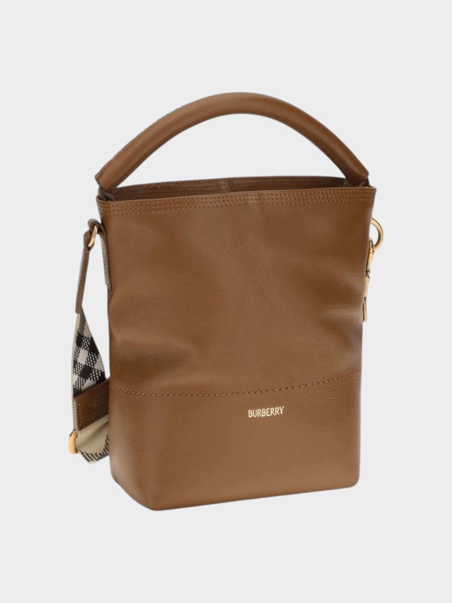 Burberry Brown Calf Leather Bos Taurus Backet Bag-thumbmail-2