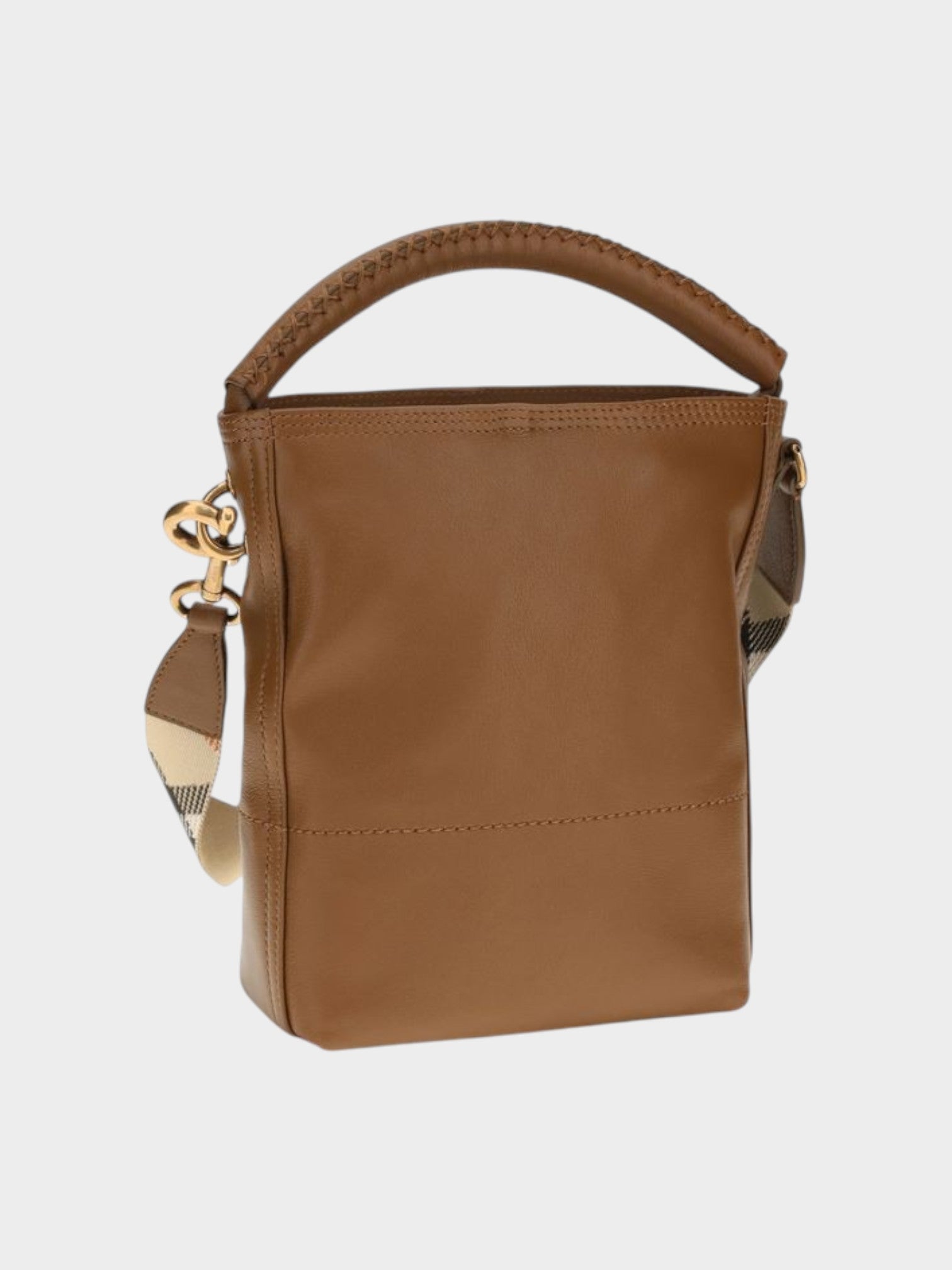 Burberry Brown Calf Leather Bos Taurus Backet Bag-thumbmail-3