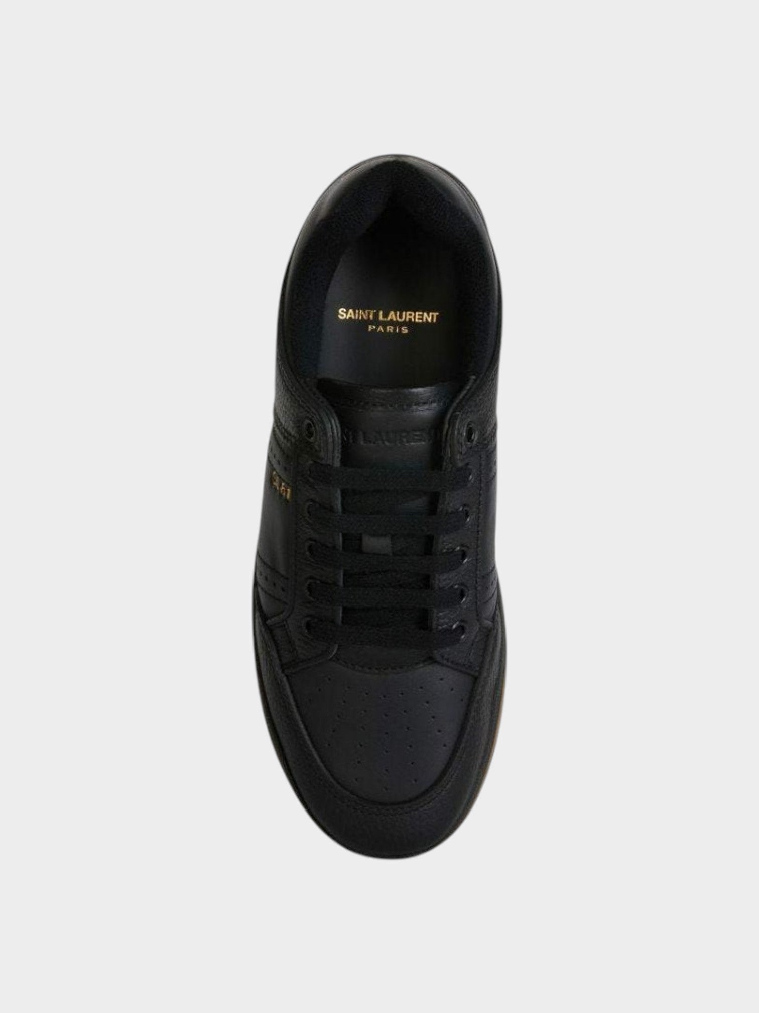 Saint Laurent Black Calf Leather Low Top Sneakers-thumbmail-4