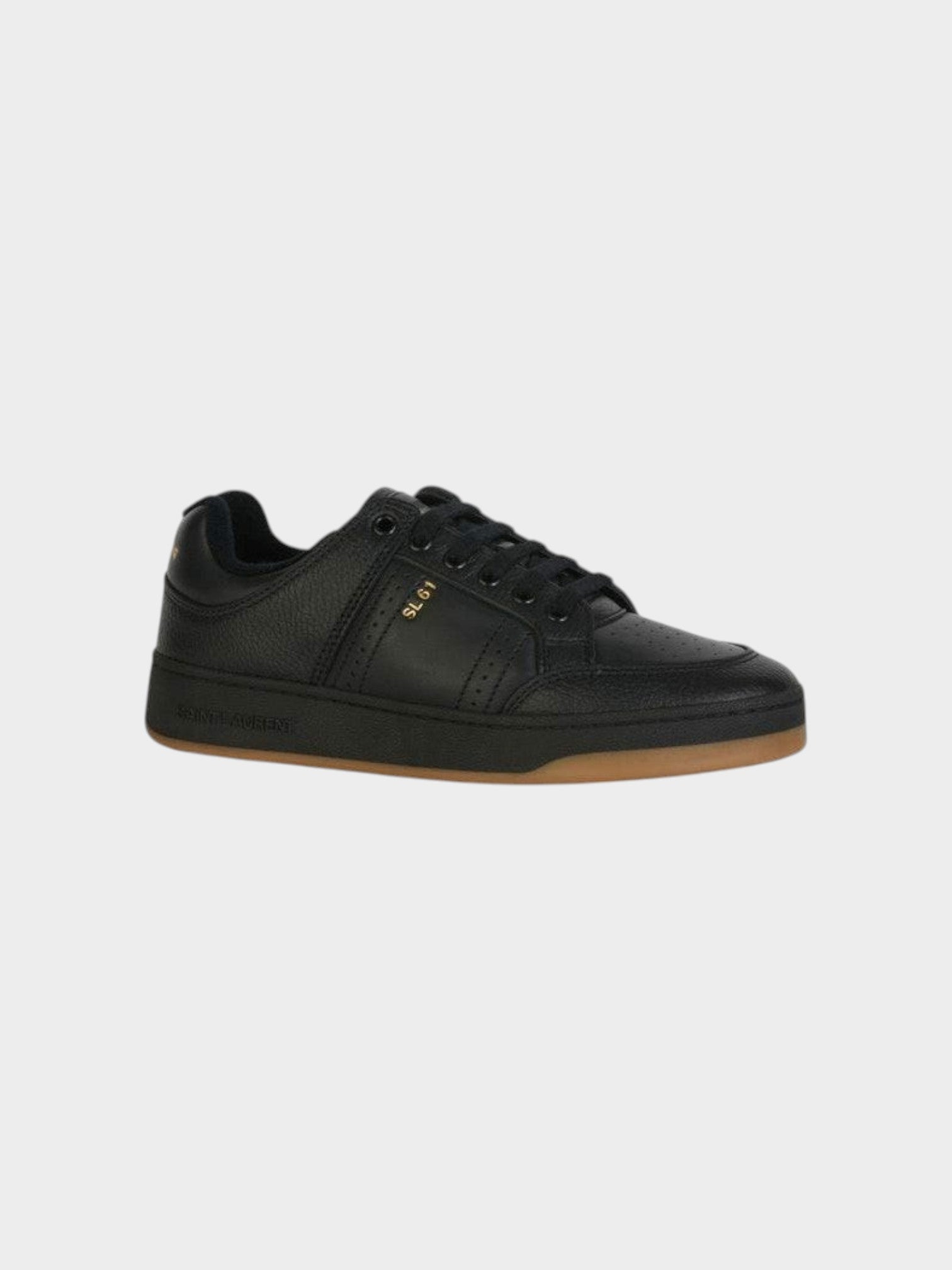Saint Laurent Black Calf Leather Low Top Sneakers-thumbmail-2