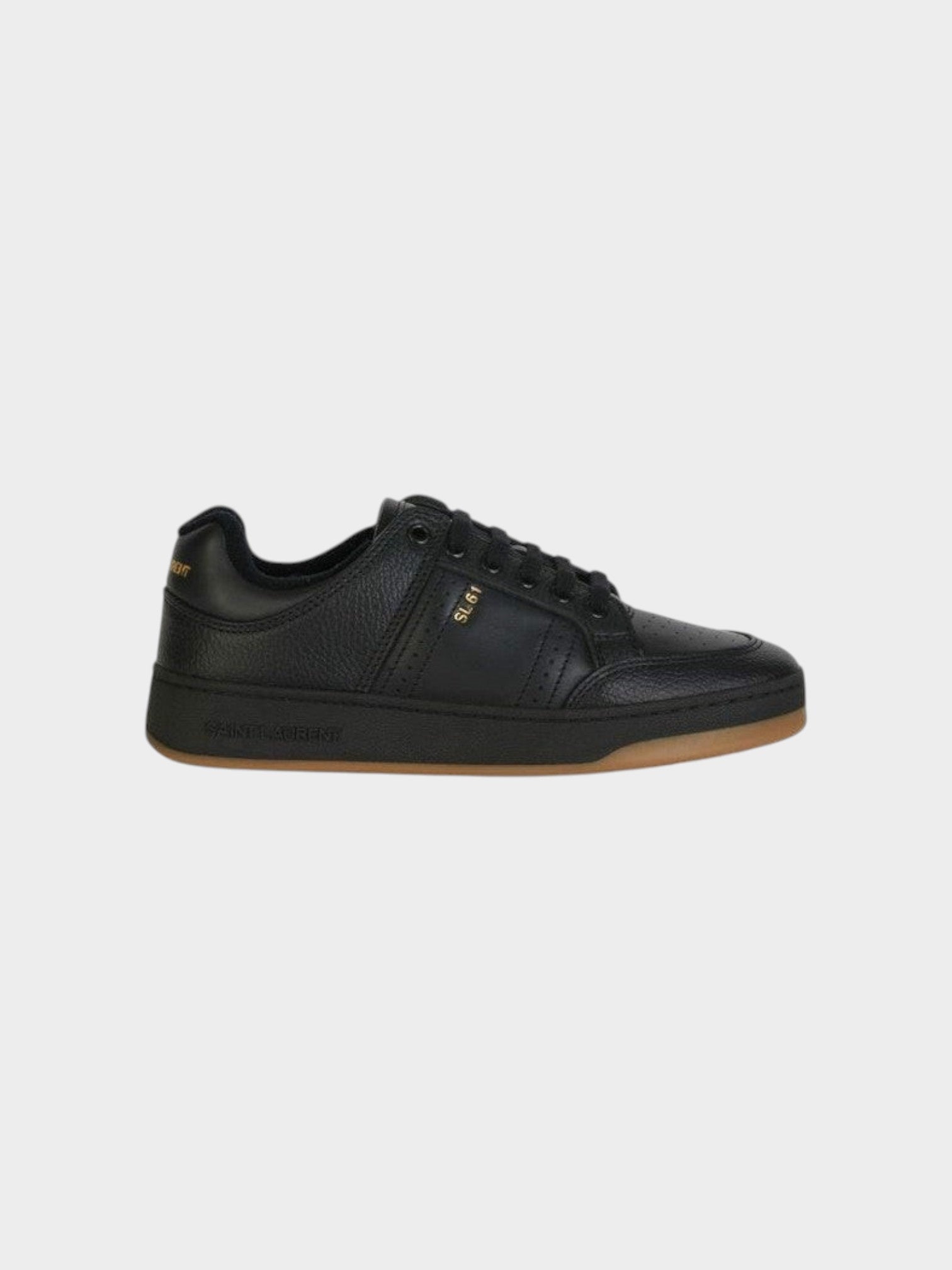 Saint Laurent Black Calf Leather Low Top Sneakers
