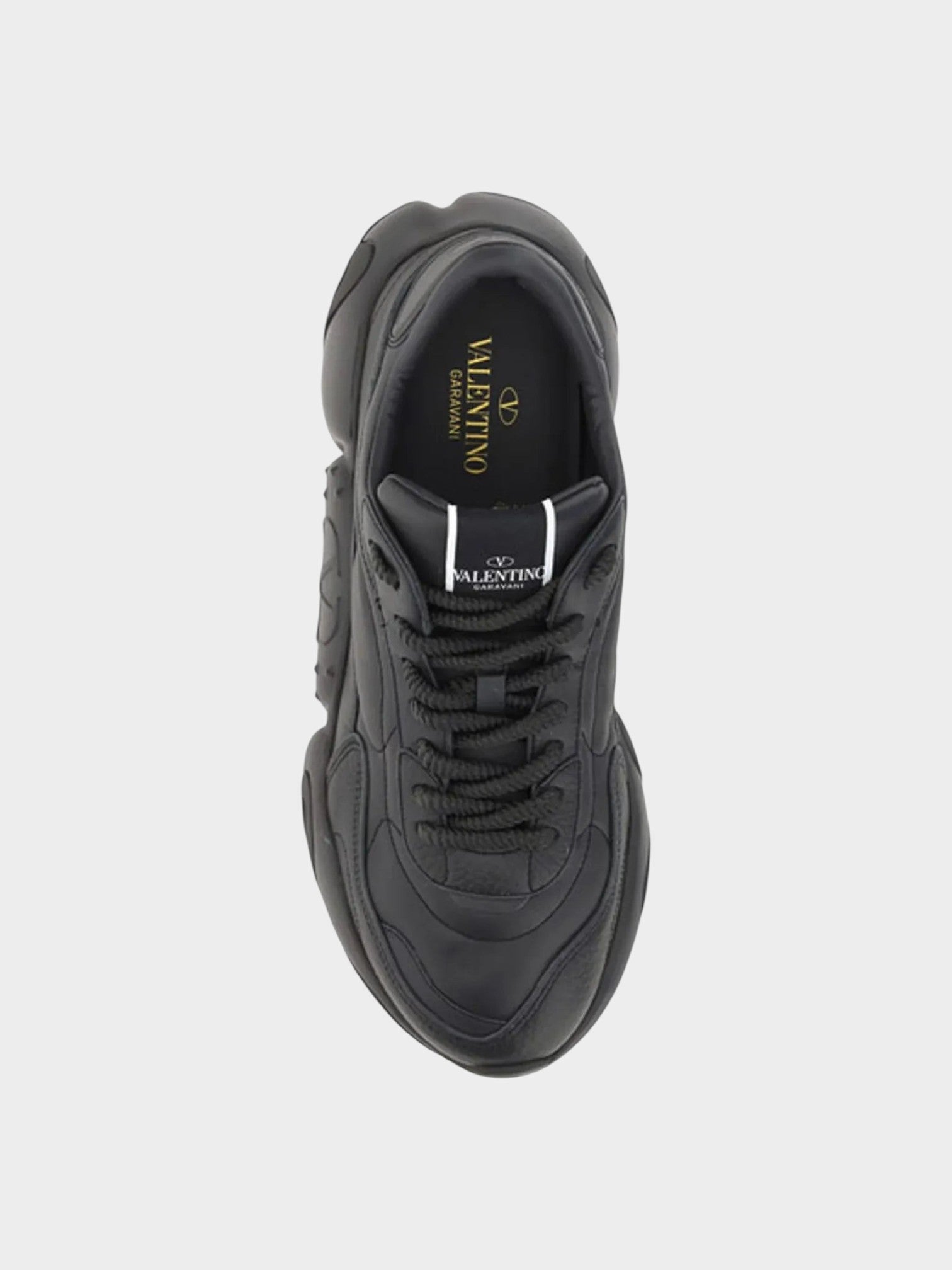 Valentino Black Calf Leather Garavani Sneakers-thumbmail-4
