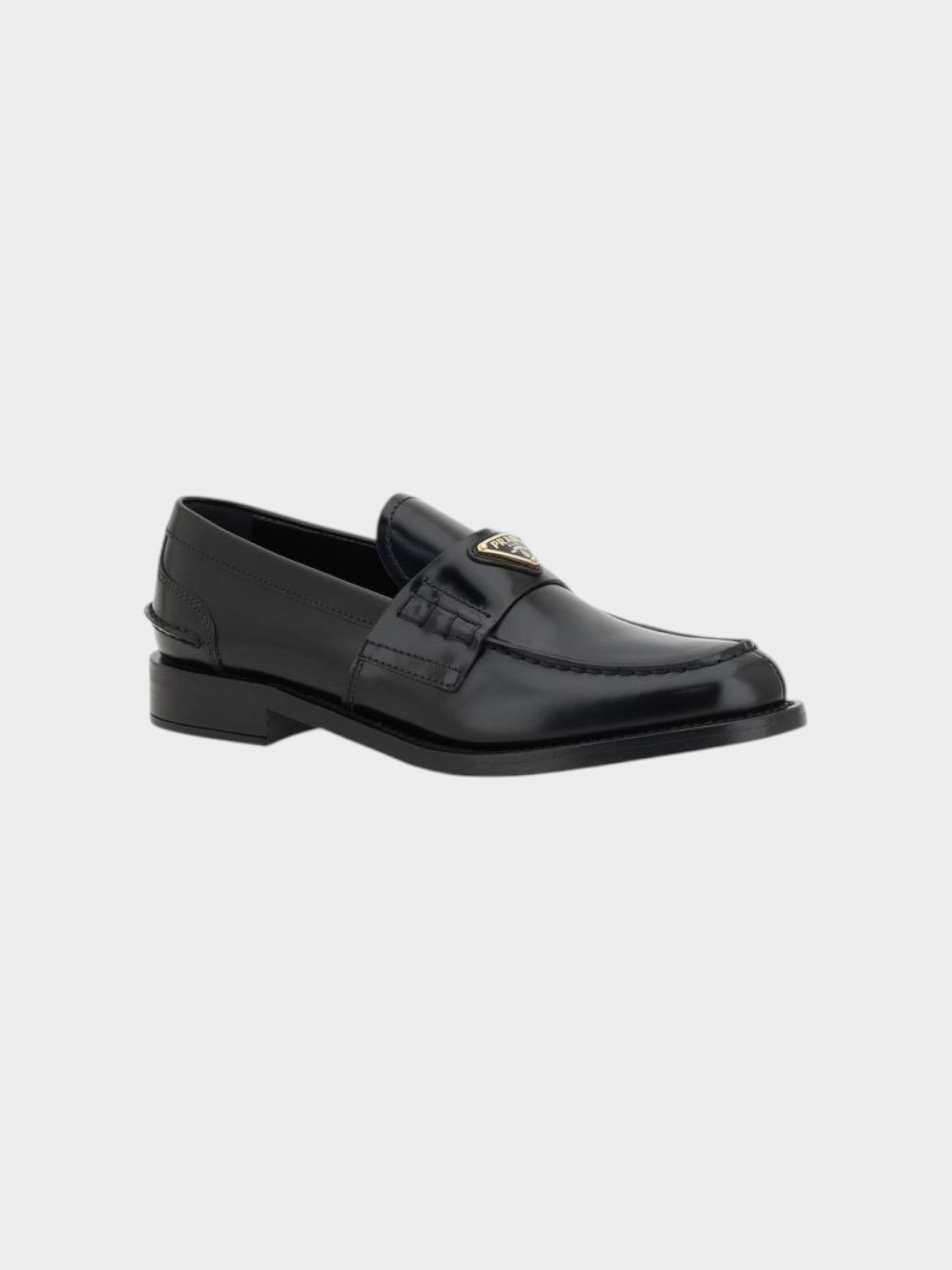 Prada Black Leather Logo Loafers-thumbmail-2