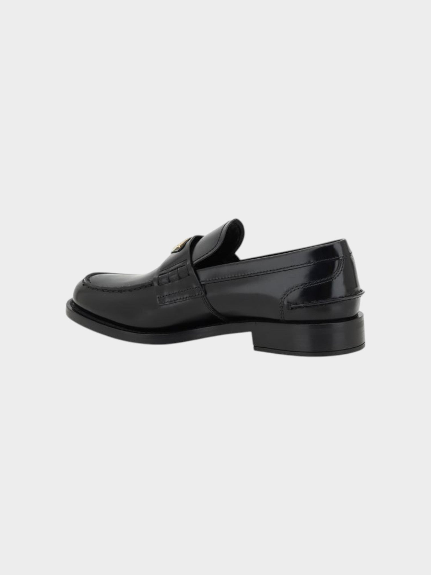 Prada Black Leather Logo Loafers-thumbmail-3