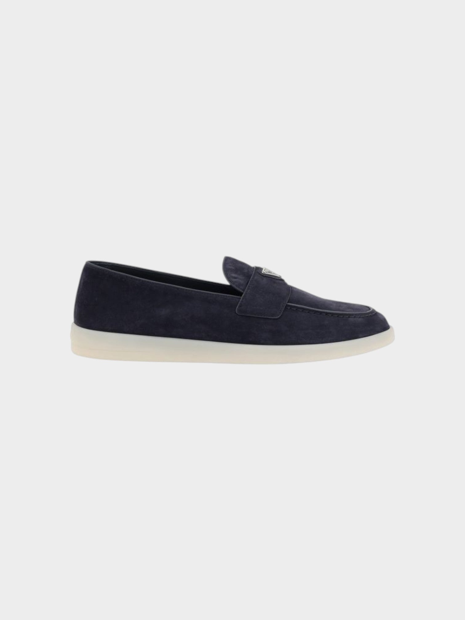 Prada Blue Calf Leather Bos Taurus Slip-On Loafers