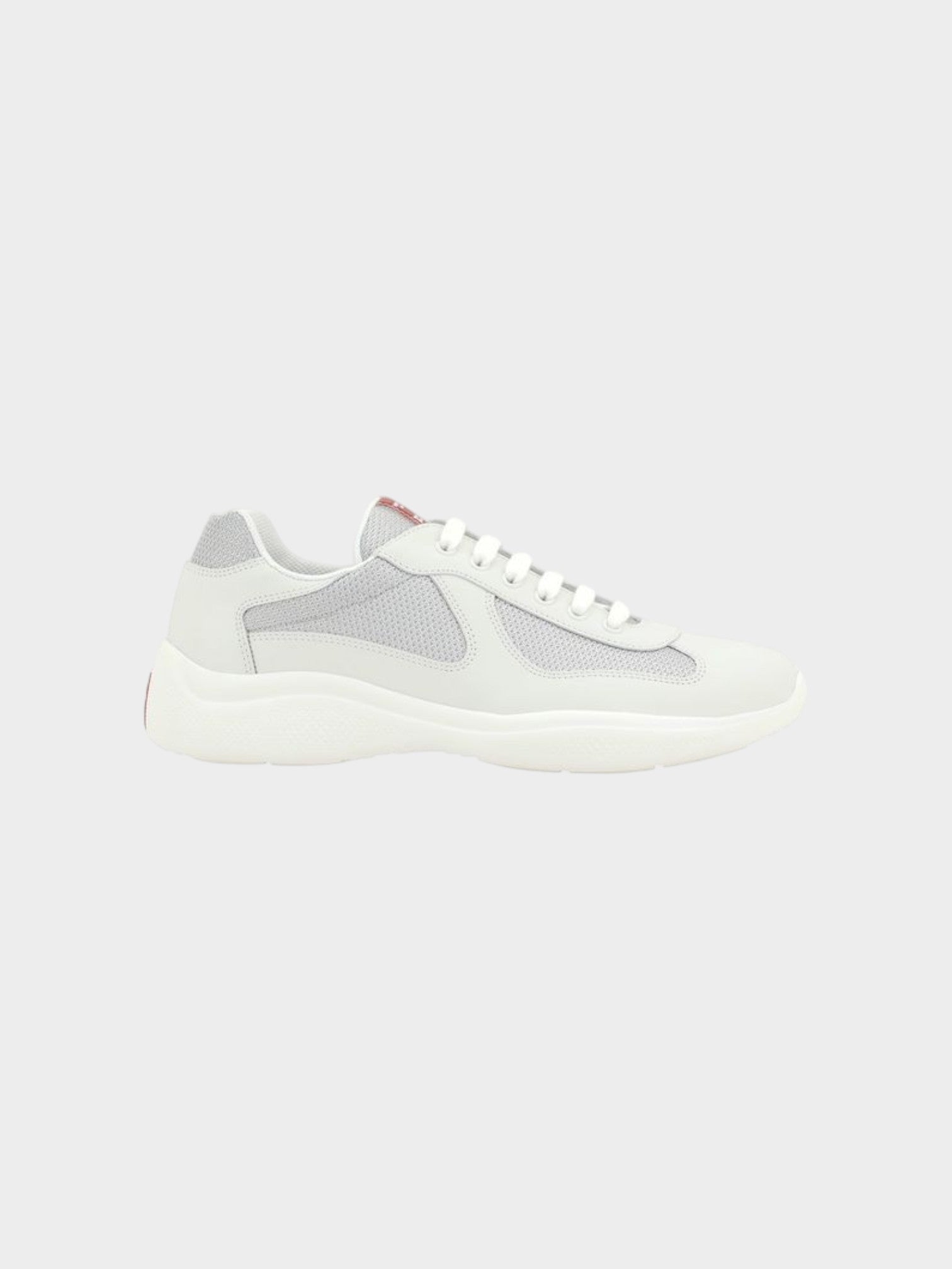 Prada White Calf Leather Bos Taurus Low Top Sneakers