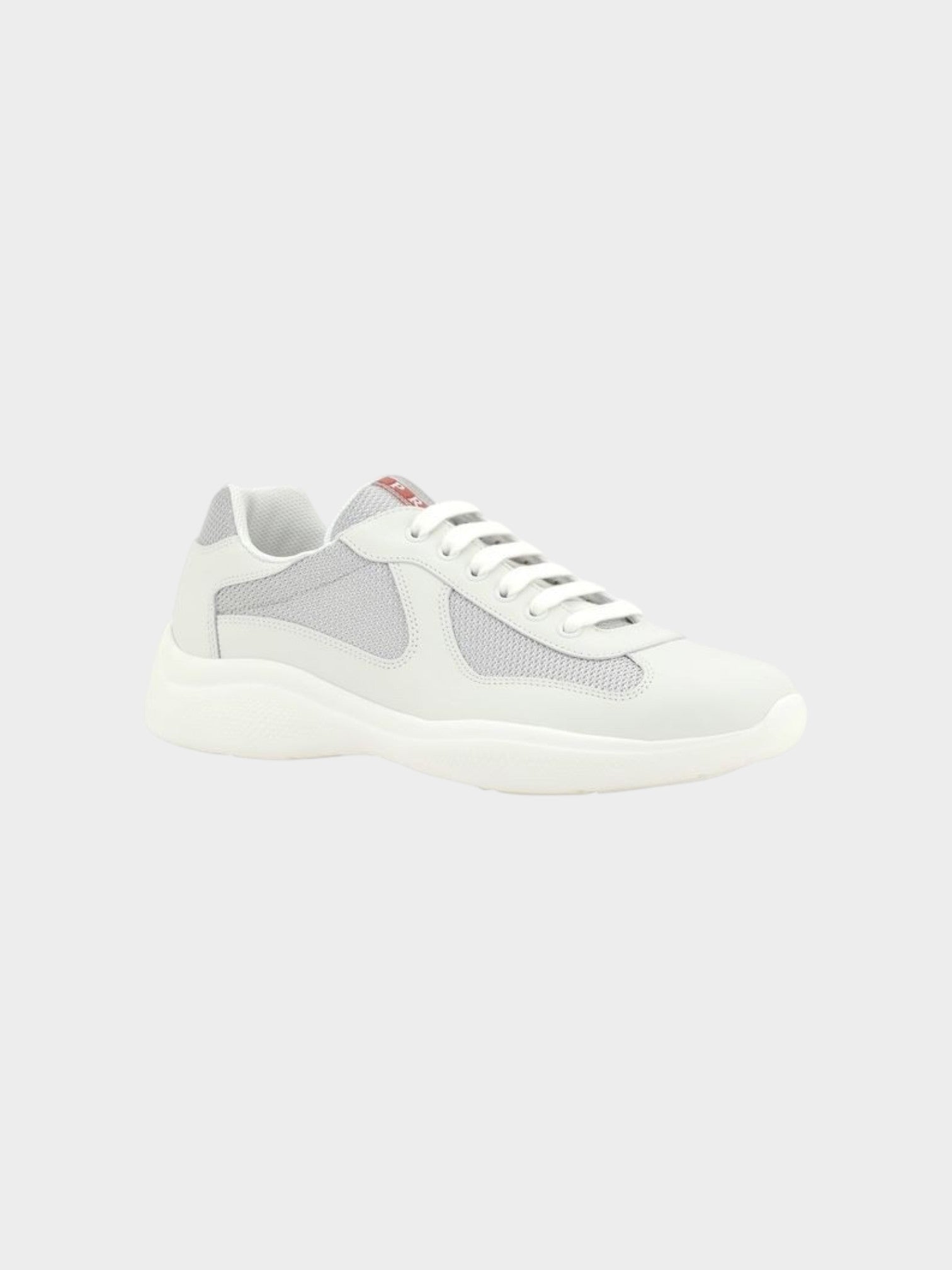 Prada White Calf Leather Bos Taurus Low Top Sneakers-thumbmail-2
