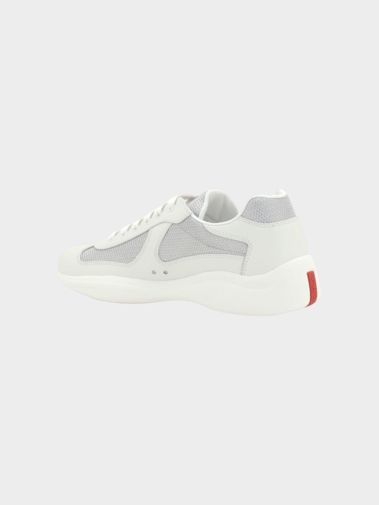 Prada White Calf Leather Bos Taurus Low Top Sneakers-thumbmail-3