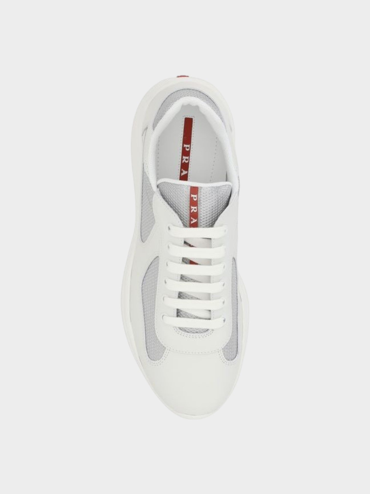 Prada White Calf Leather Bos Taurus Low Top Sneakers-thumbmail-4