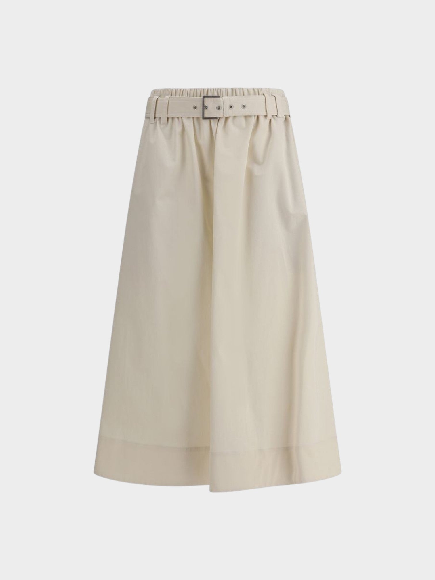 Brunello Cucinelli Cream Wide Long Skirt
