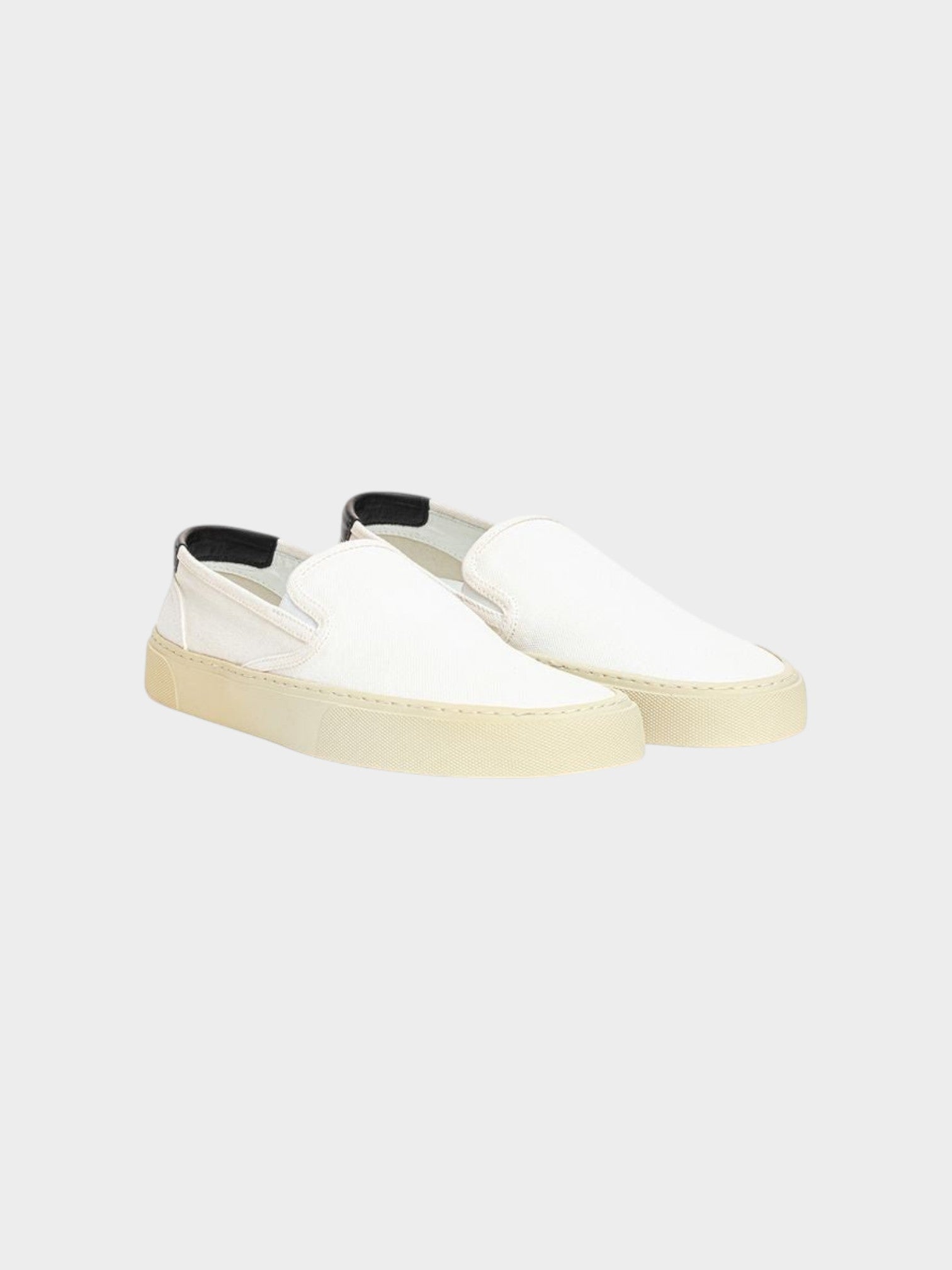 Saint Laurent White Cotton Low Top Sneakers-thumbmail-2