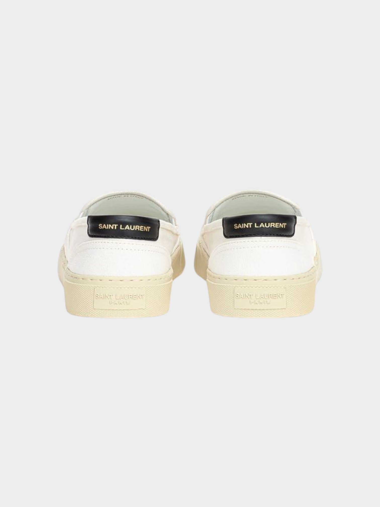 Saint Laurent White Cotton Low Top Sneakers-thumbmail-3