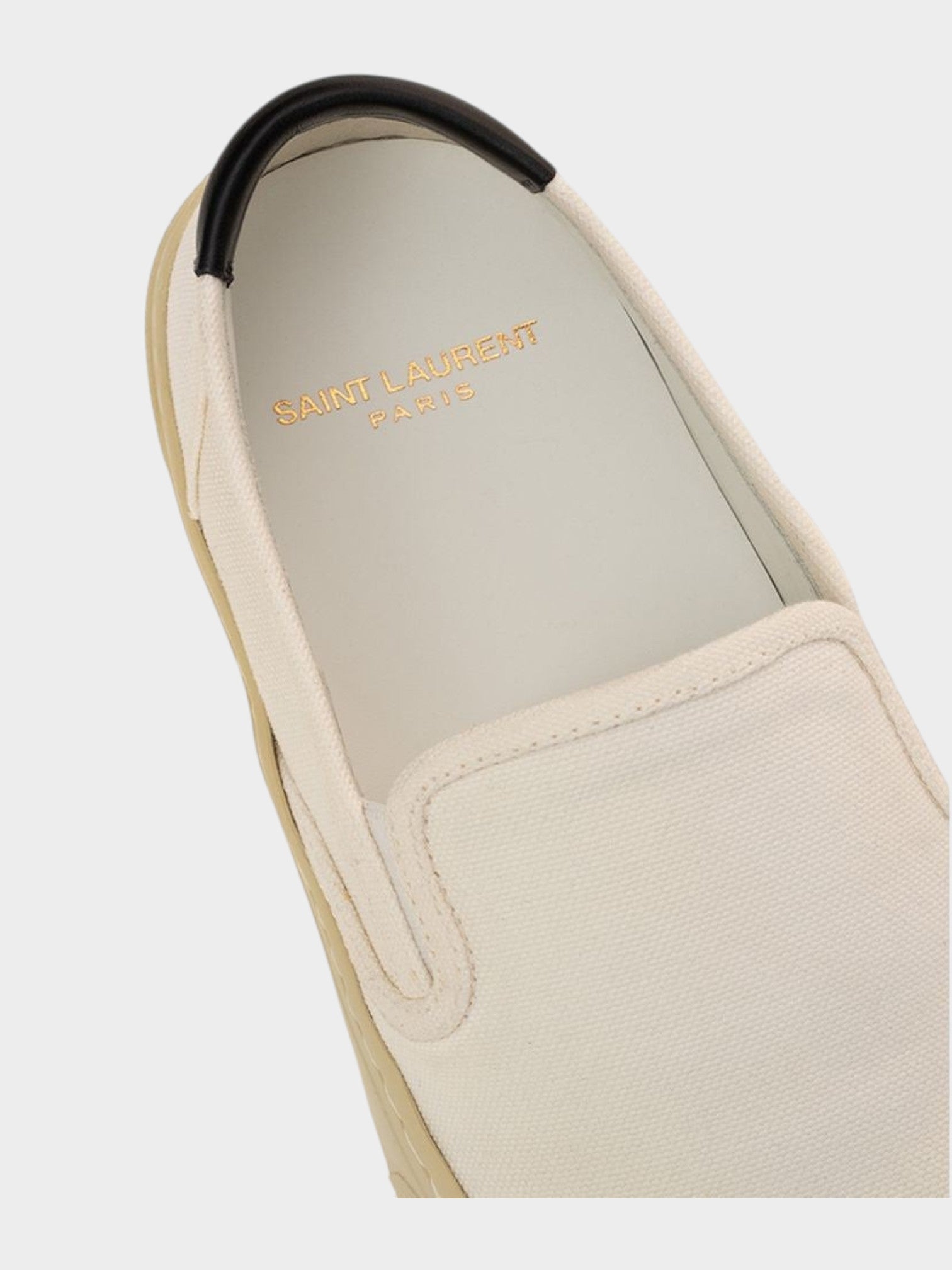 Saint Laurent White Cotton Low Top Sneakers-thumbmail-5
