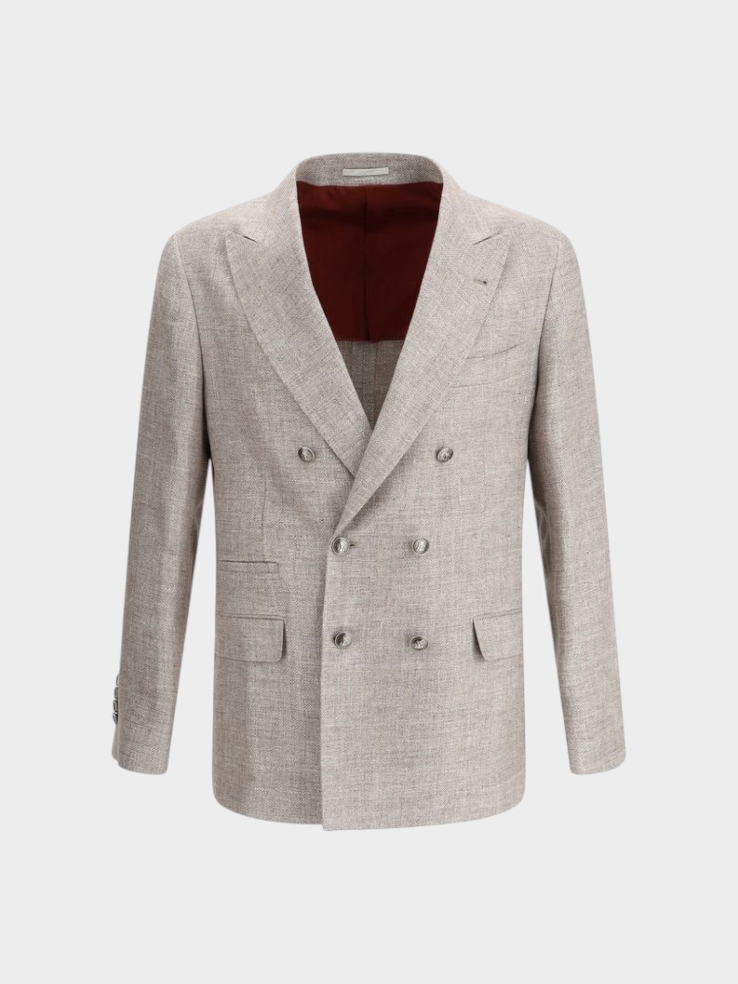 Brunello Cucinelli Light Brown Linen Blazer-thumbmail-1