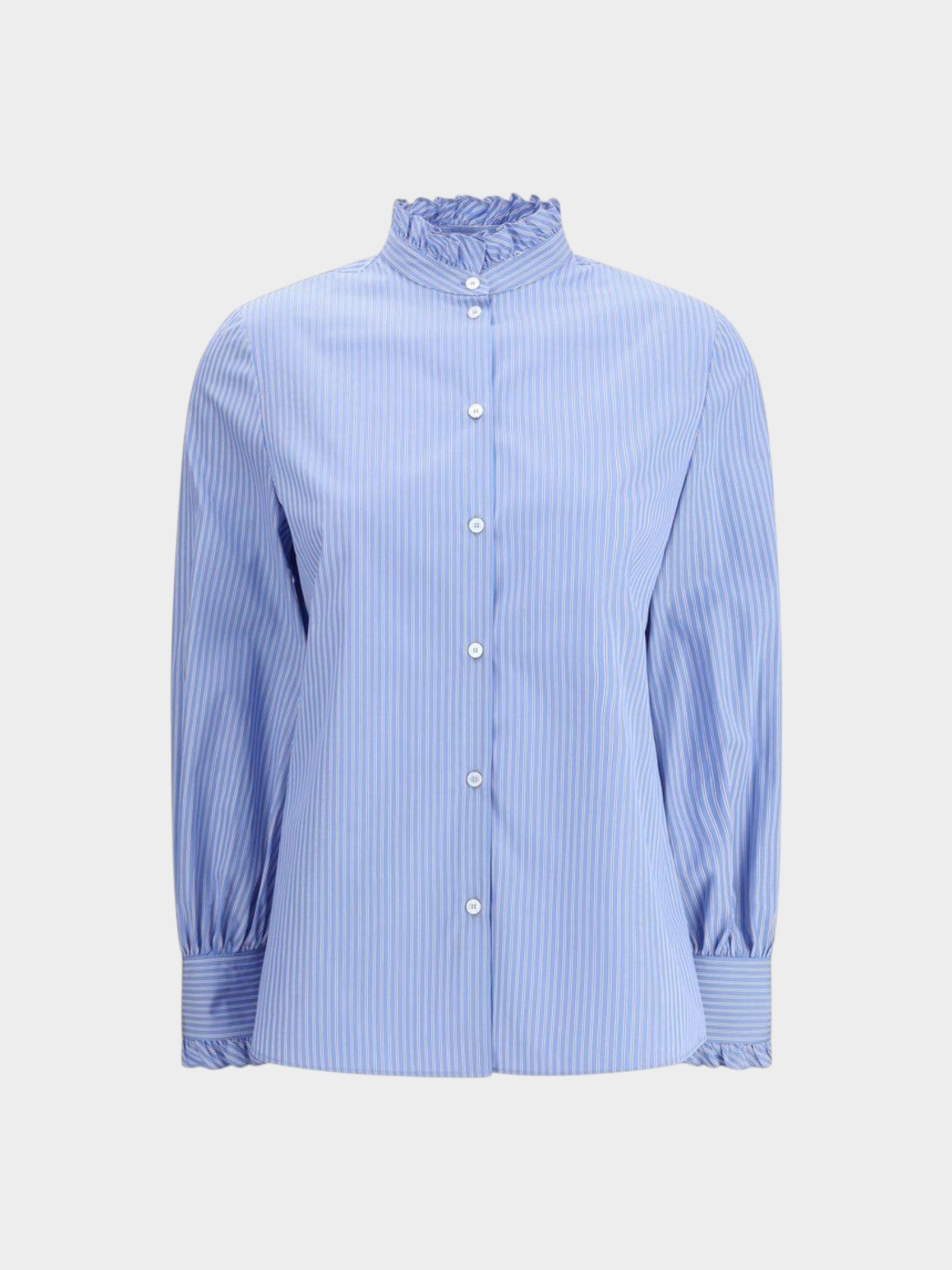 Valentino Blue Cotton Pattern Shirt